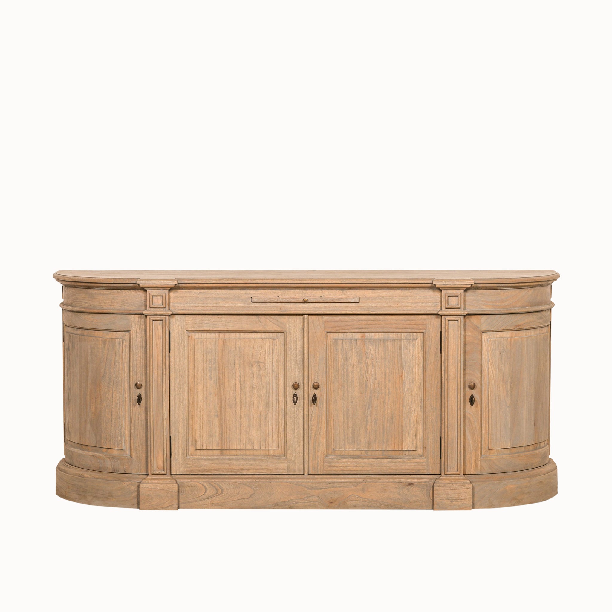 Camille French Style Large Sideboard Buffet Cabinet in White Cedar Wood – Rustic Aged Finish