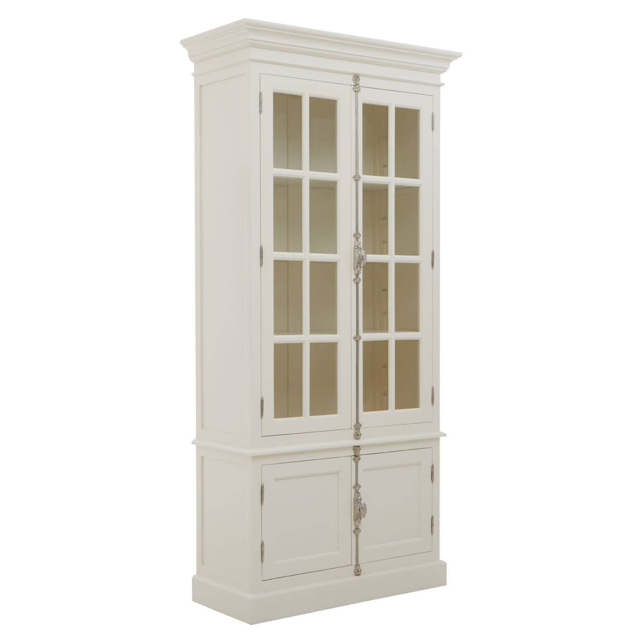 Évangeline Four Door Display Cabinet – White Mahogany Wood