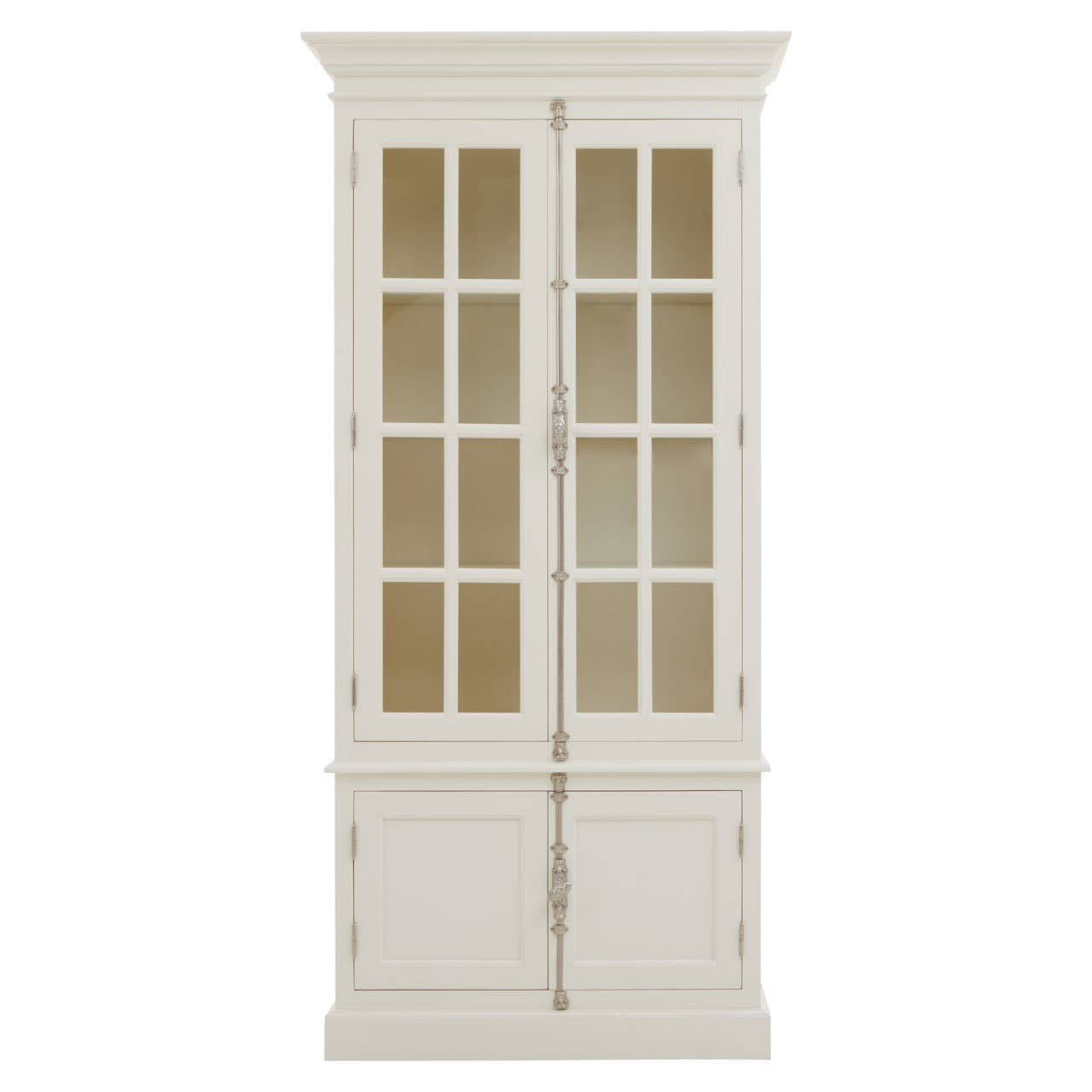 Évangeline Four Door Display Cabinet – White Mahogany Wood