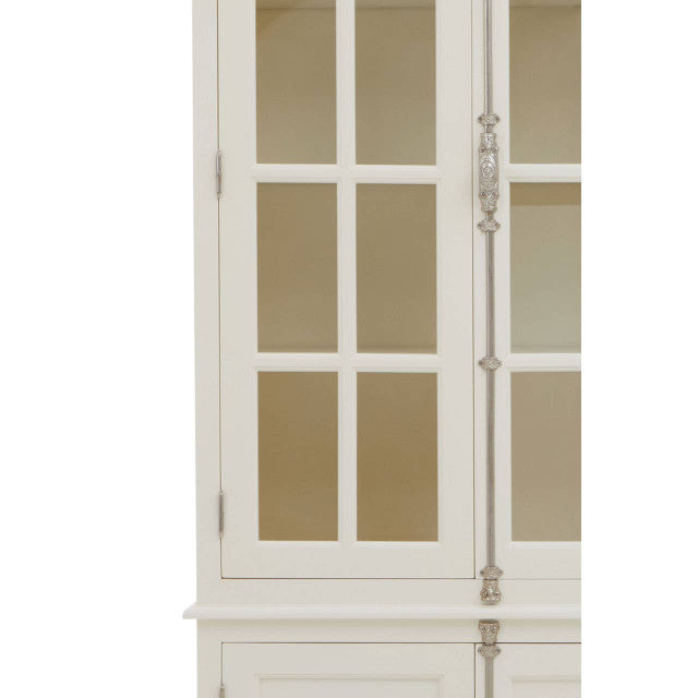 Évangeline Four Door Display Cabinet – White Mahogany Wood