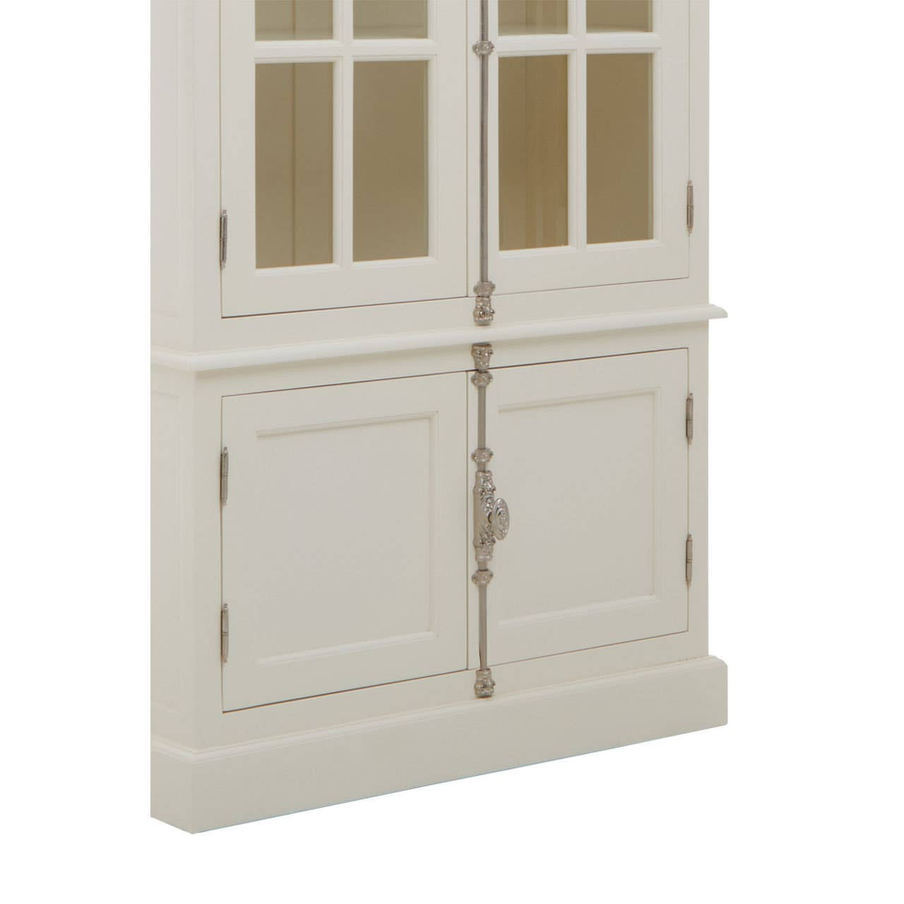 Évangeline Four Door Display Cabinet – White Mahogany Wood