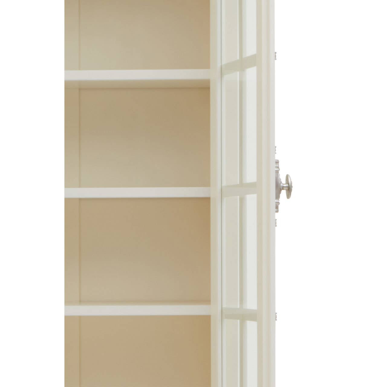 Évangeline Four Door Display Cabinet – White Mahogany Wood