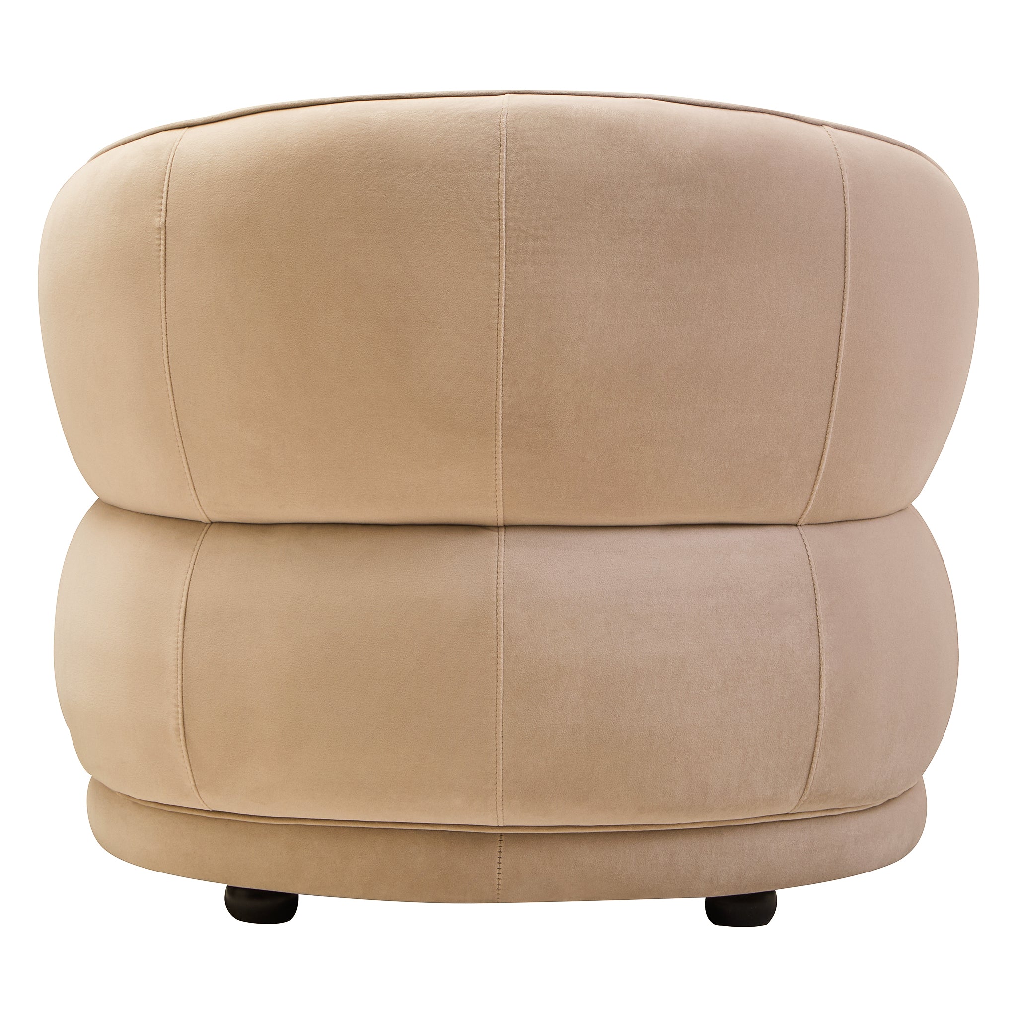 Elara Curved Accent Chair – Stone Velvet Upholstery