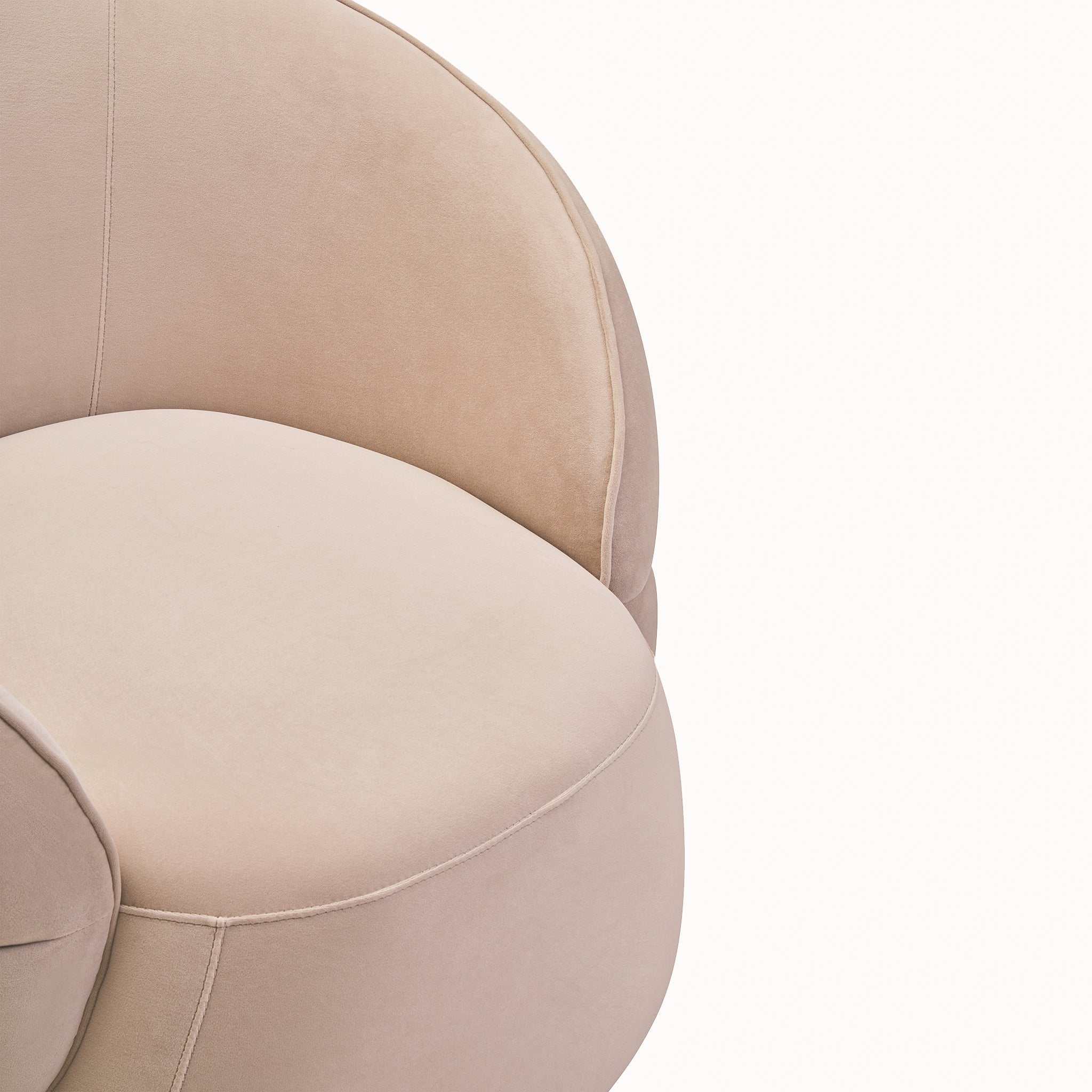 Elara Curved Accent Chair – Stone Velvet Upholstery