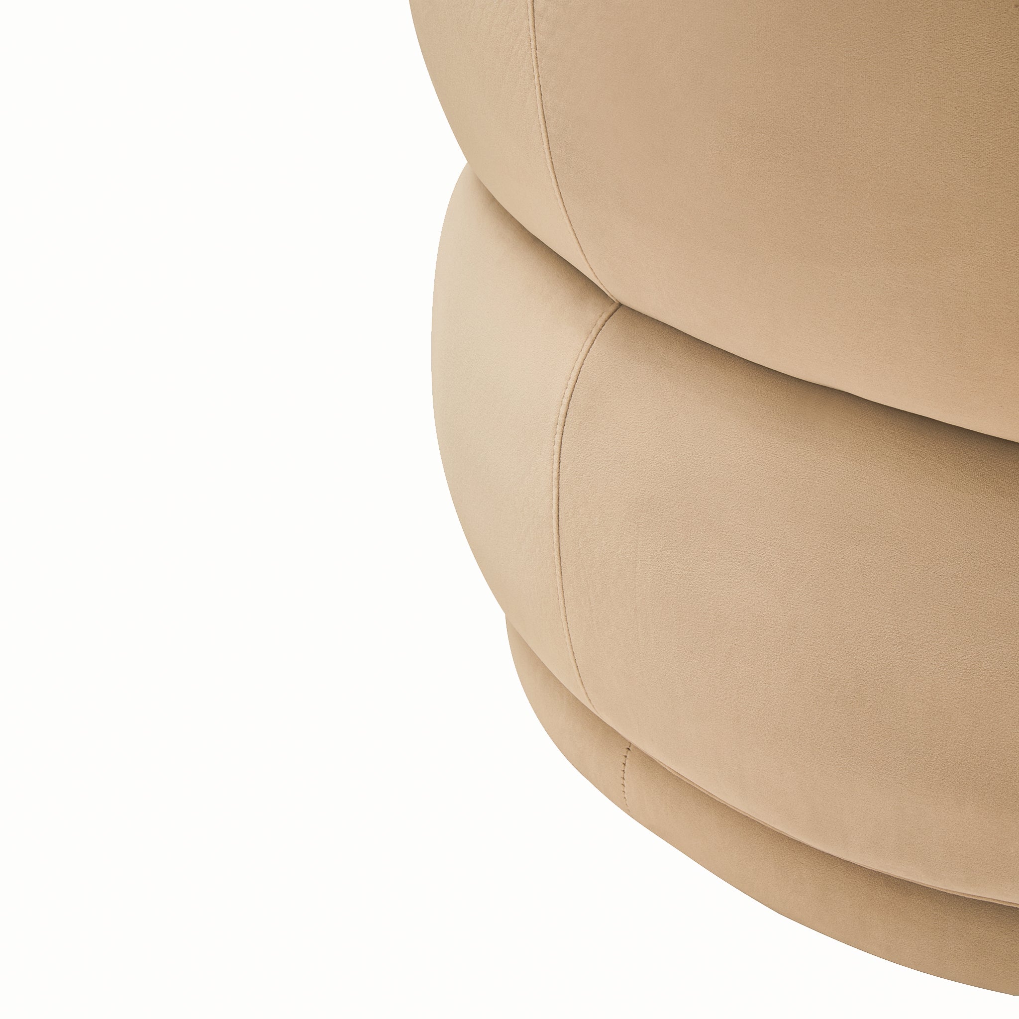 Elara Curved Accent Chair – Stone Velvet Upholstery