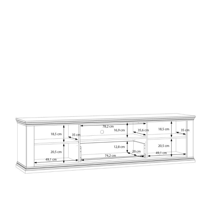 Montclair Wide 2 Door TV Unit with Drawer & Open Shelf – Grey & Oak Effect
