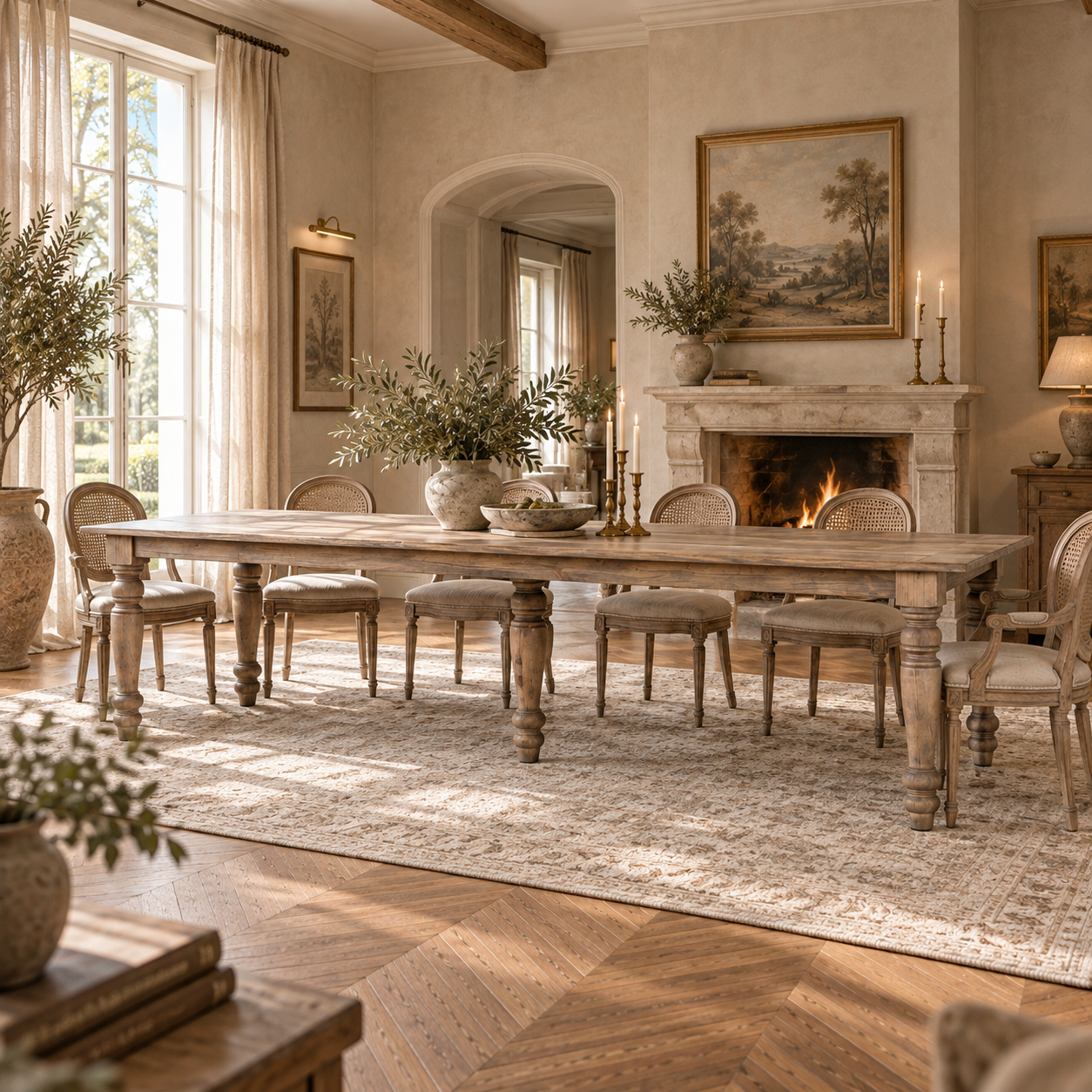 Aveline Extra Large 300cm Rustic Pine Wood Dining Table
