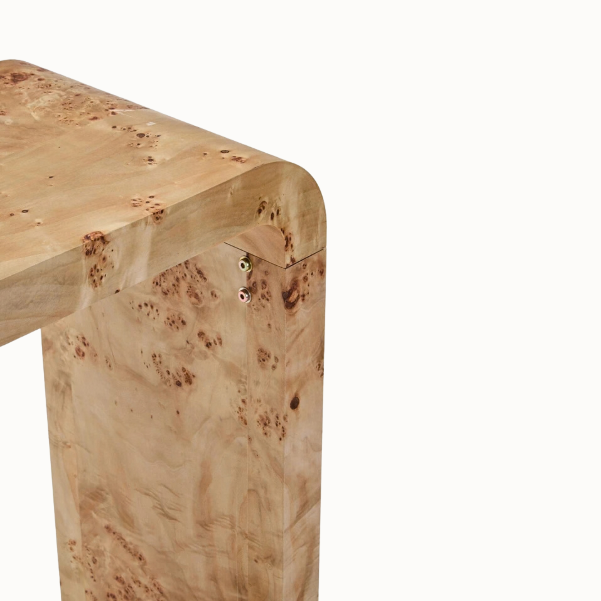 Gaspard 135cm Natural Burl Wood Design Curved Console Table