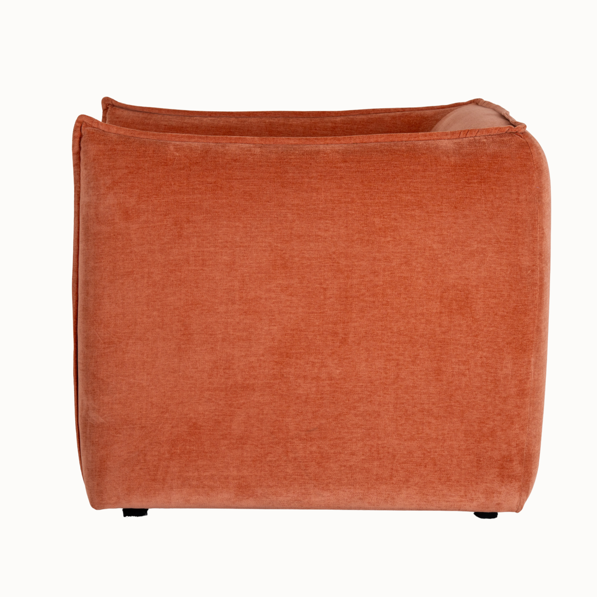 Thibault 92cm Rust Upholstered Armchair with Cushioned Seat and Back Cushion