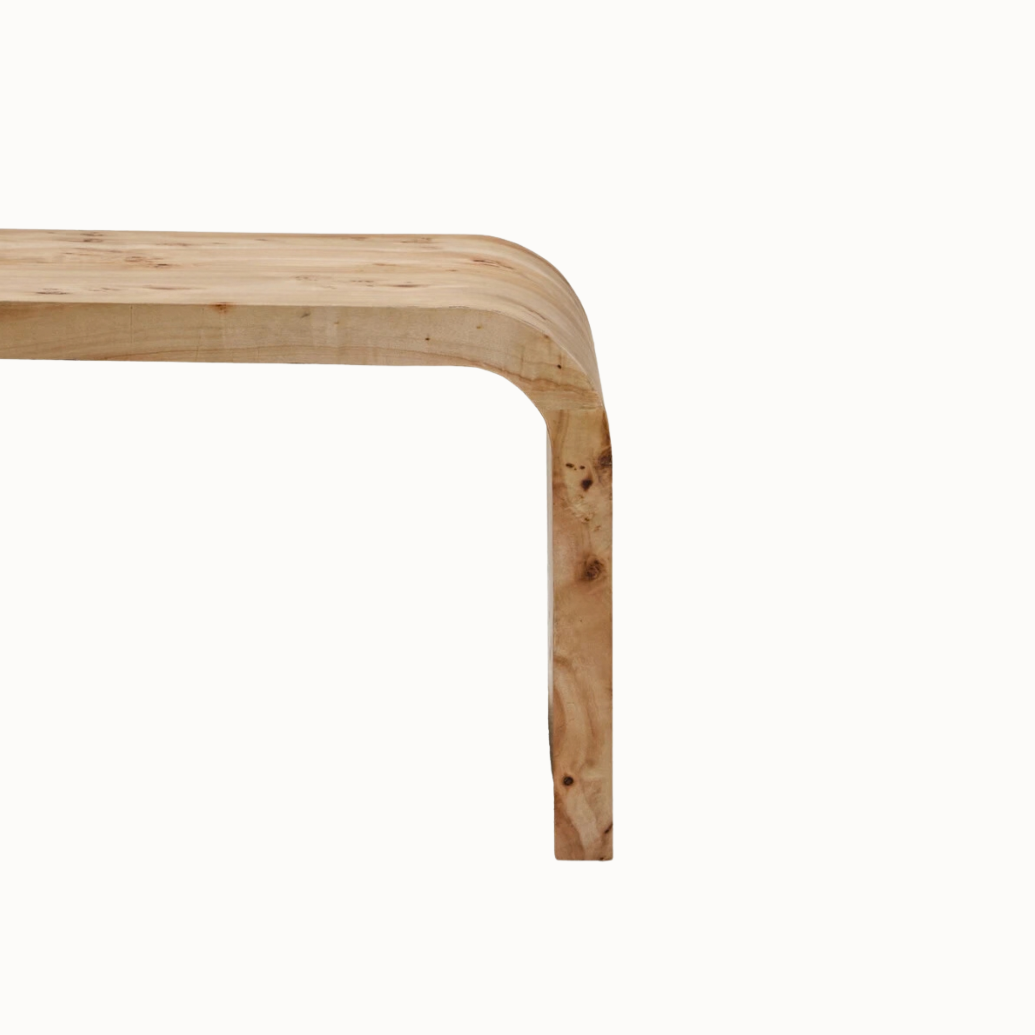 Gaspard 148cm Natural Burl Wood Design Curved Coffee Table