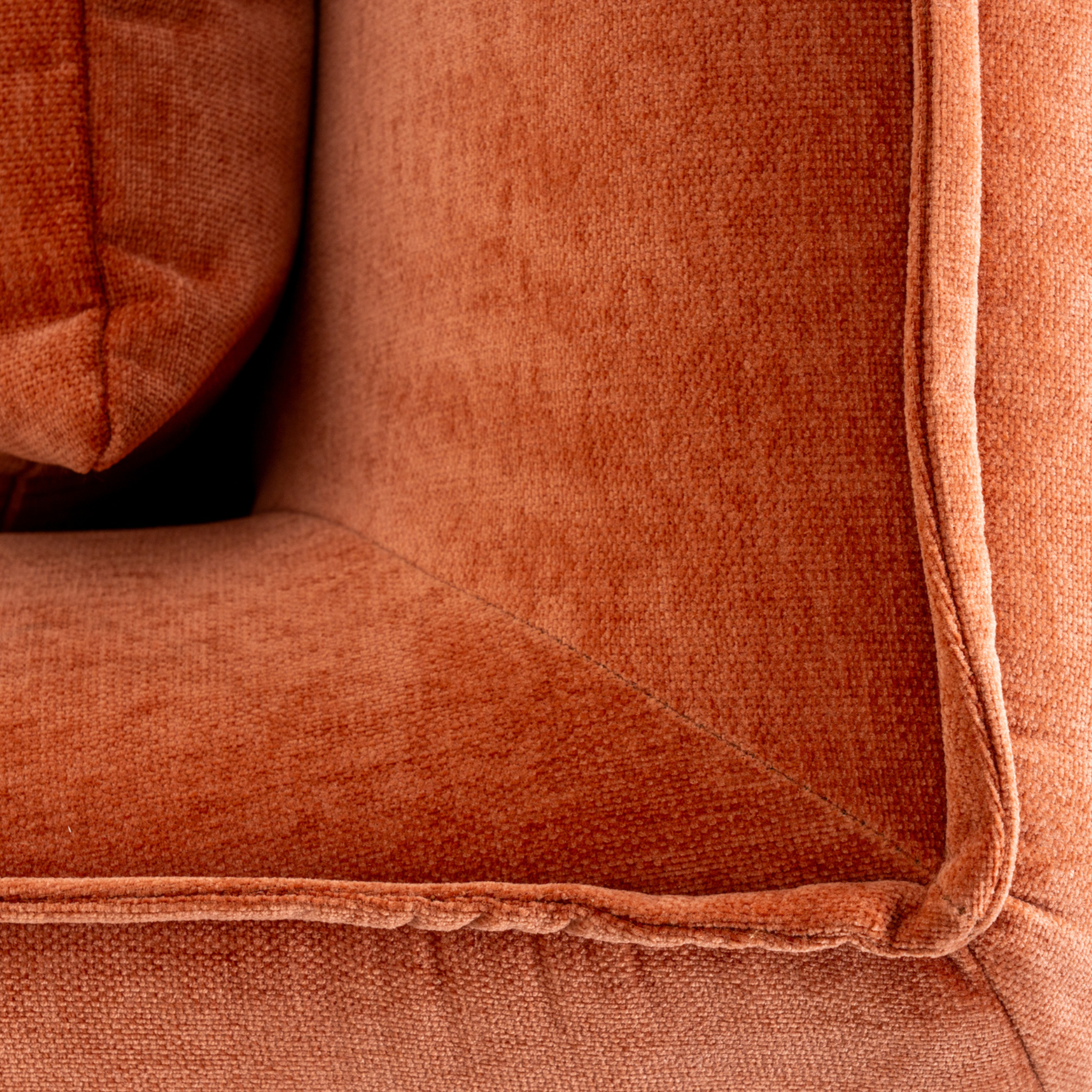 Thibault 92cm Rust Upholstered Armchair with Cushioned Seat and Back Cushion