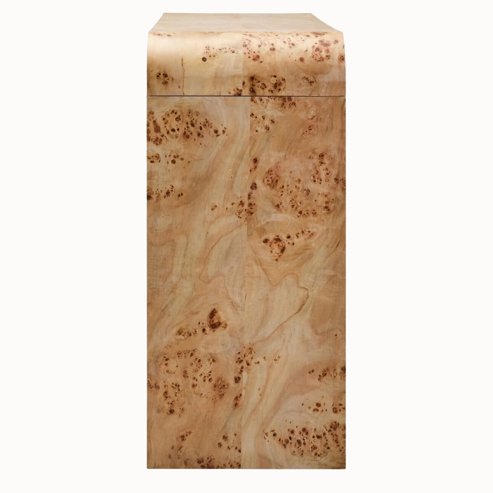 Gaspard 135cm Natural Burl Wood Design Curved Console Table