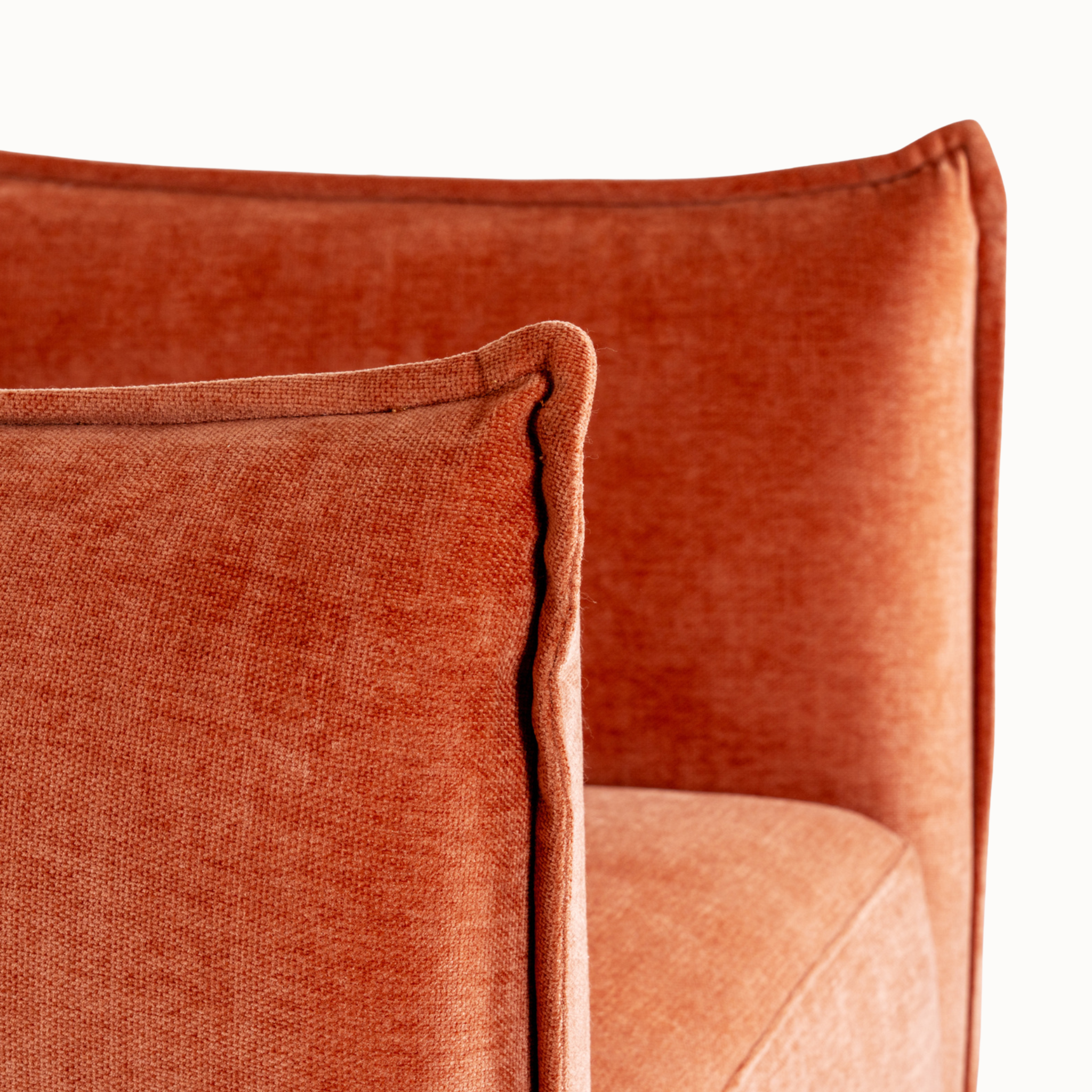 Thibault 92cm Rust Upholstered Armchair with Cushioned Seat and Back Cushion