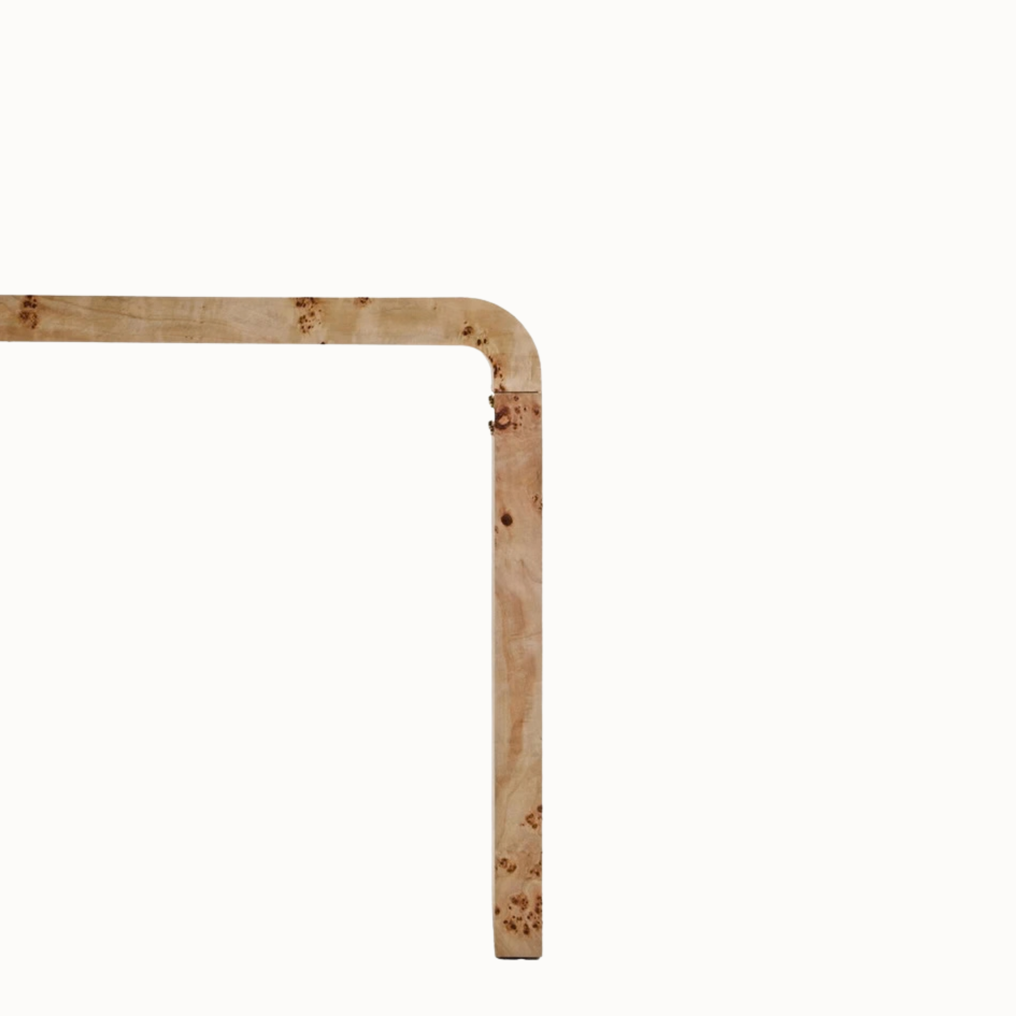 Gaspard 135cm Natural Burl Wood Design Curved Console Table