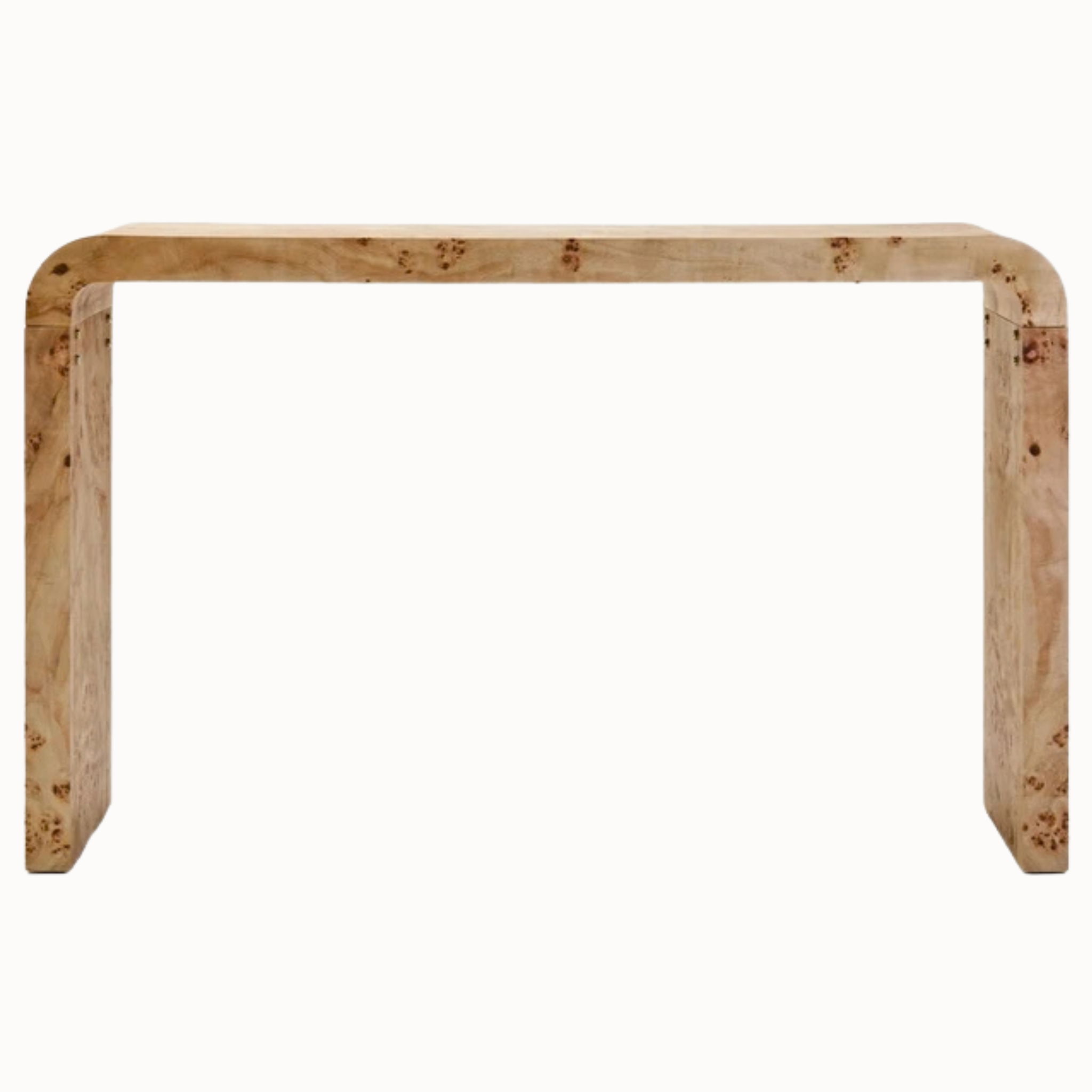 Gaspard 135cm Natural Burl Wood Design Curved Console Table