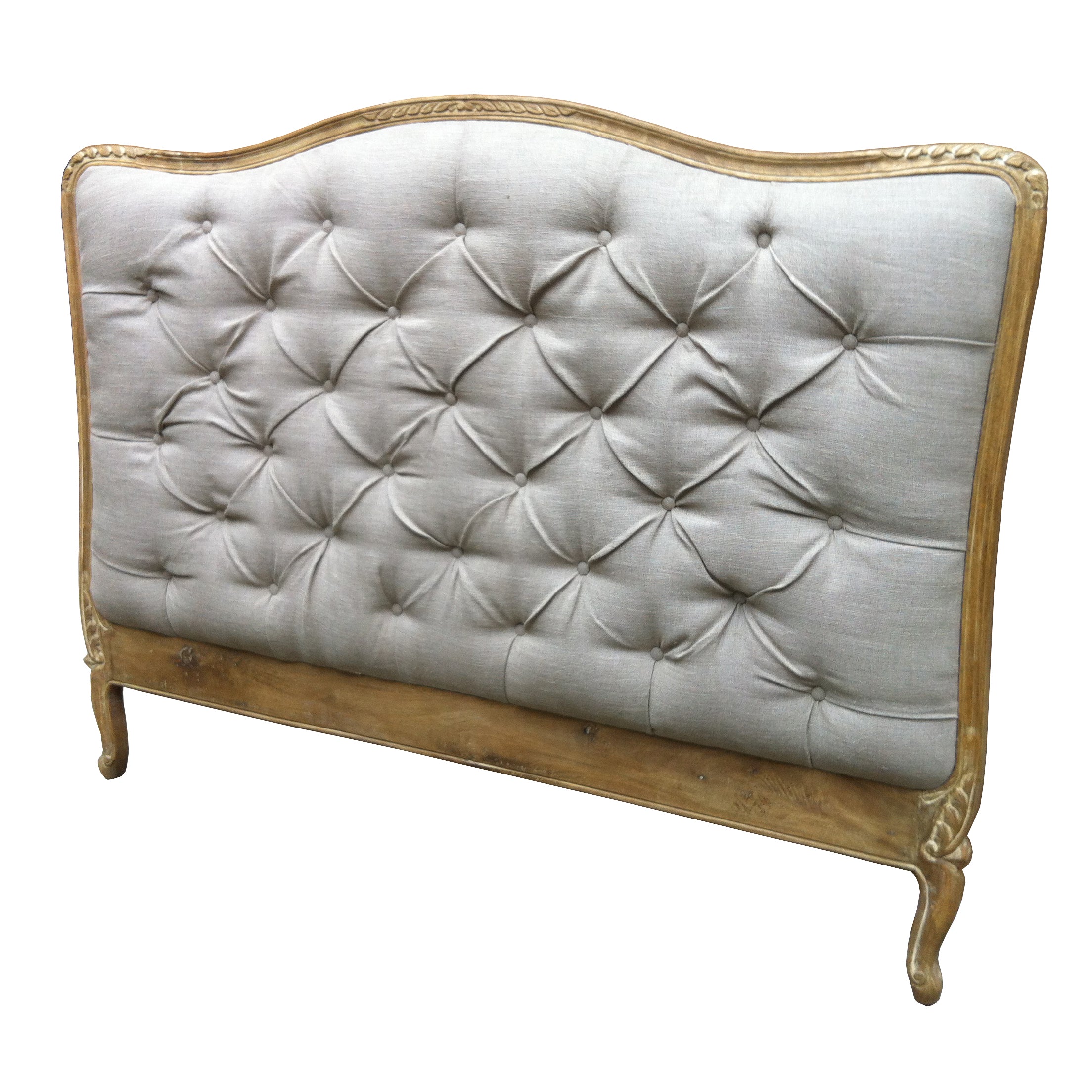 French Style Button Upholstered Headboard King Size - Retro Finish