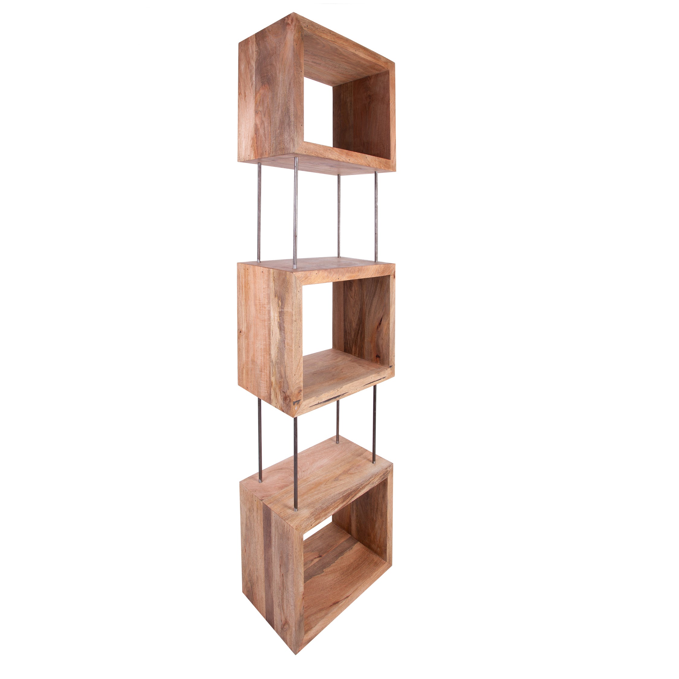 Recycled Wood Rustic Box Shape Quirky Bookshelf