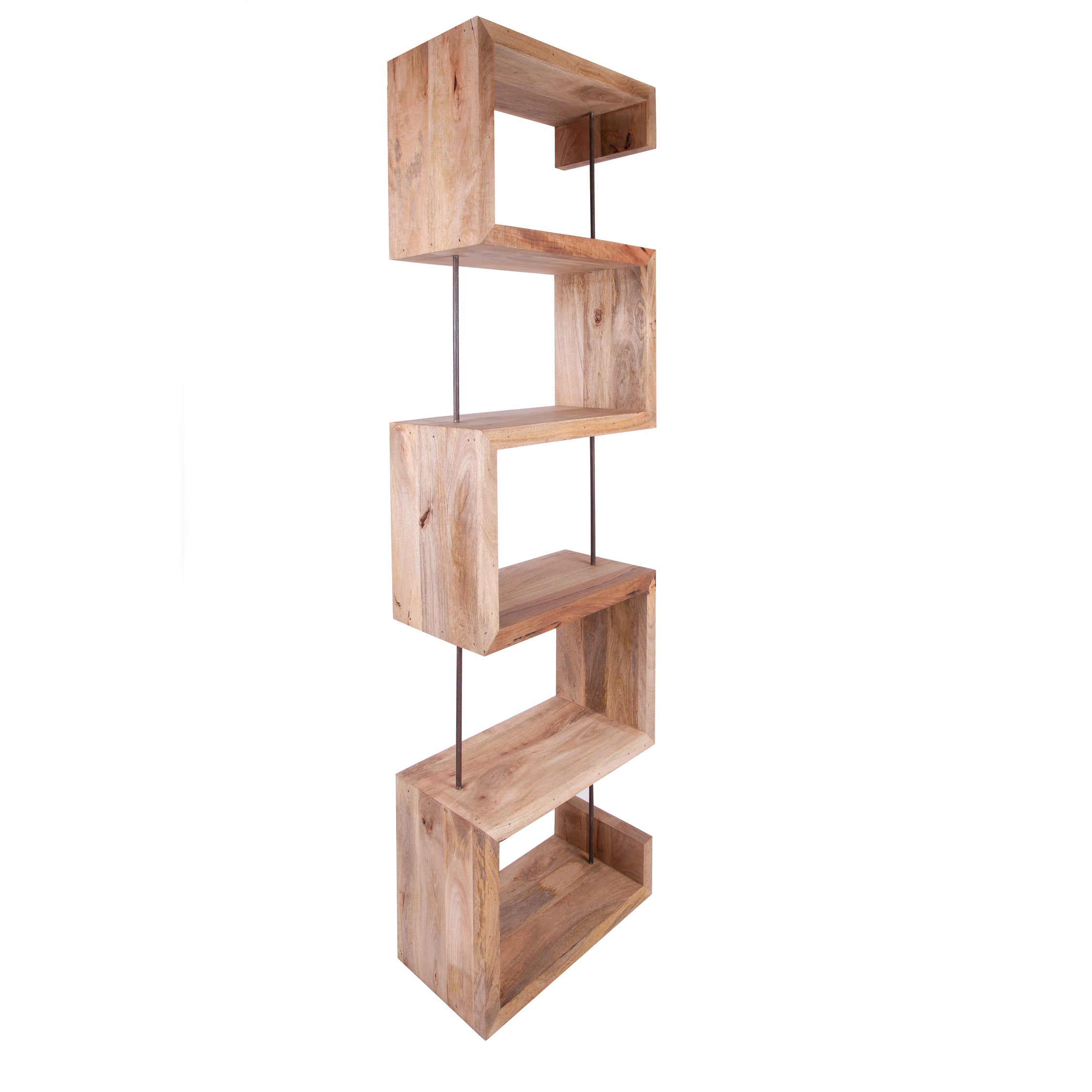 Recycled Wood Rustic S Shape Quirky Bookshelf