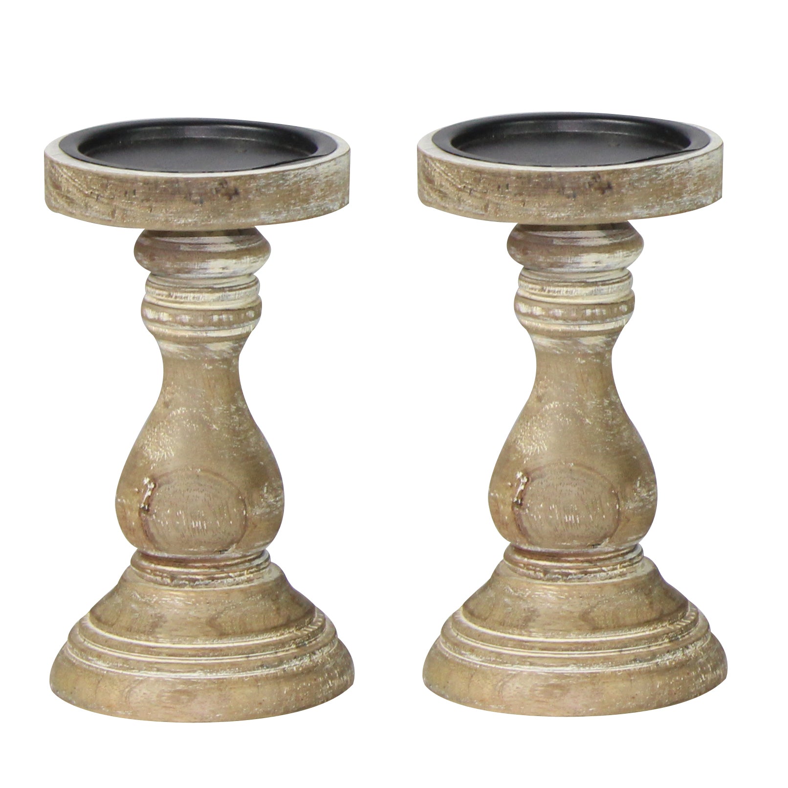 Wooden Candle Holder (Pair of 2)