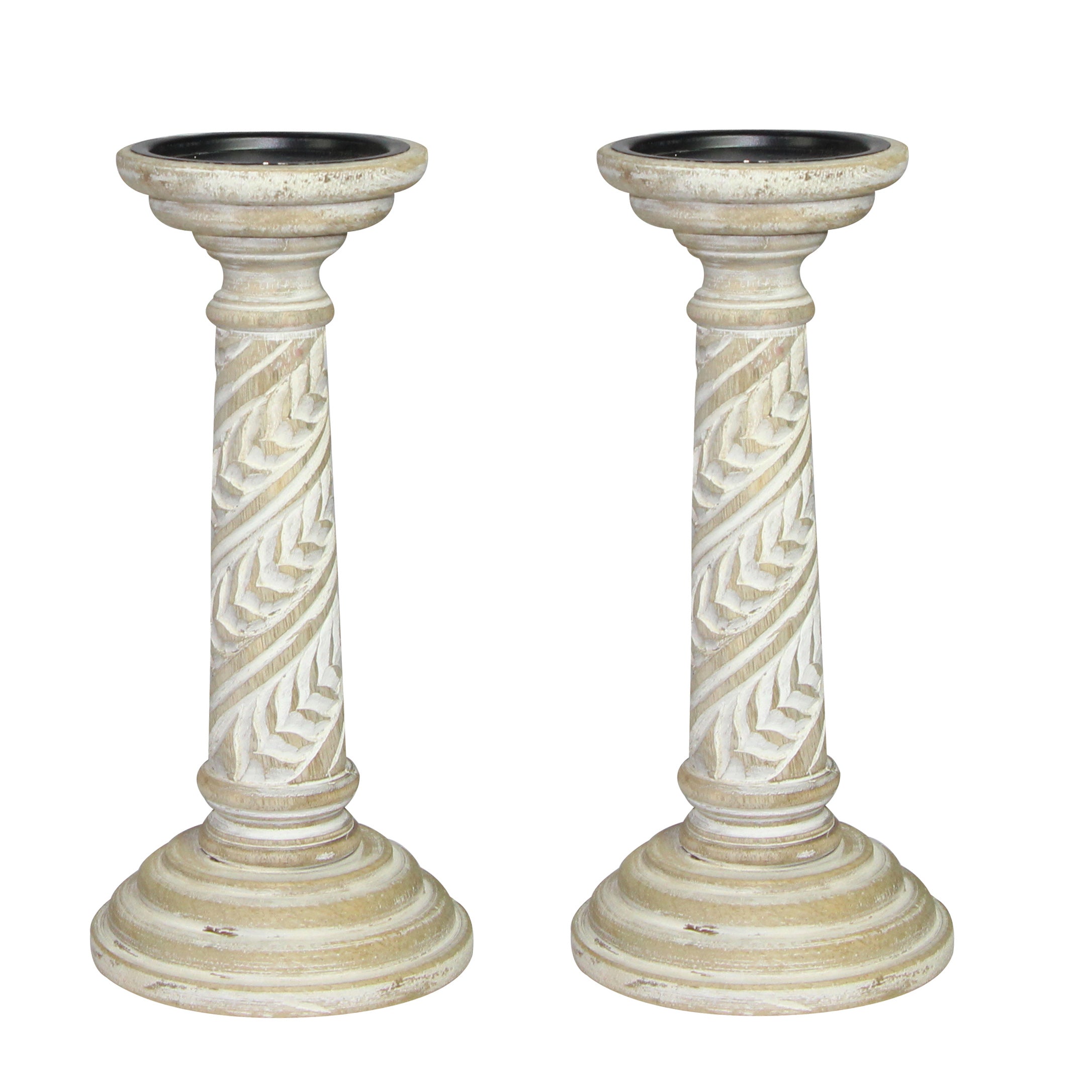 Wooden Candle Holder (Pair of 2)