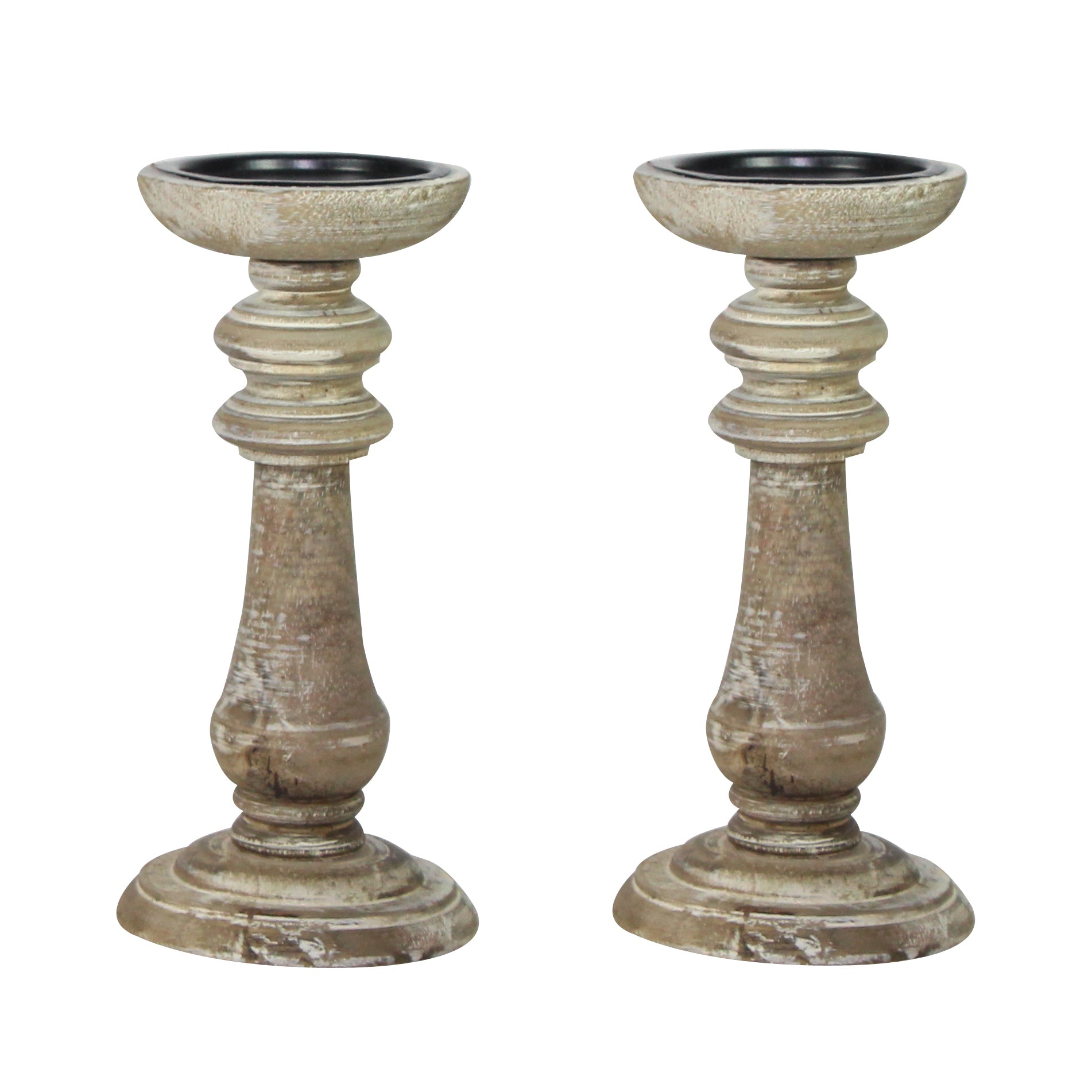 Wooden Candle Holder (Pair of 2)