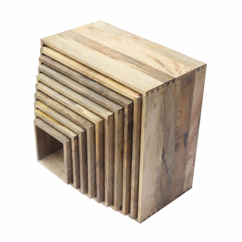 Recycled Wood Cube Rustic Bookshelf - Ash Finish