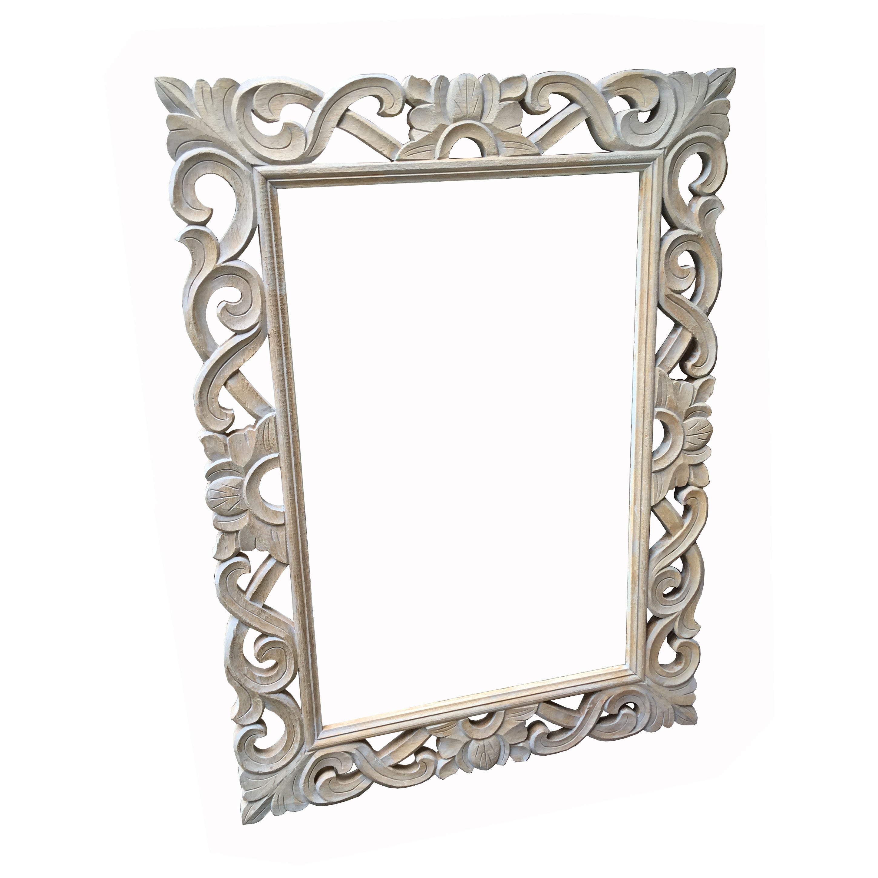 French Shabby Chic Carved Mirror Frame - Retro Touch Finish