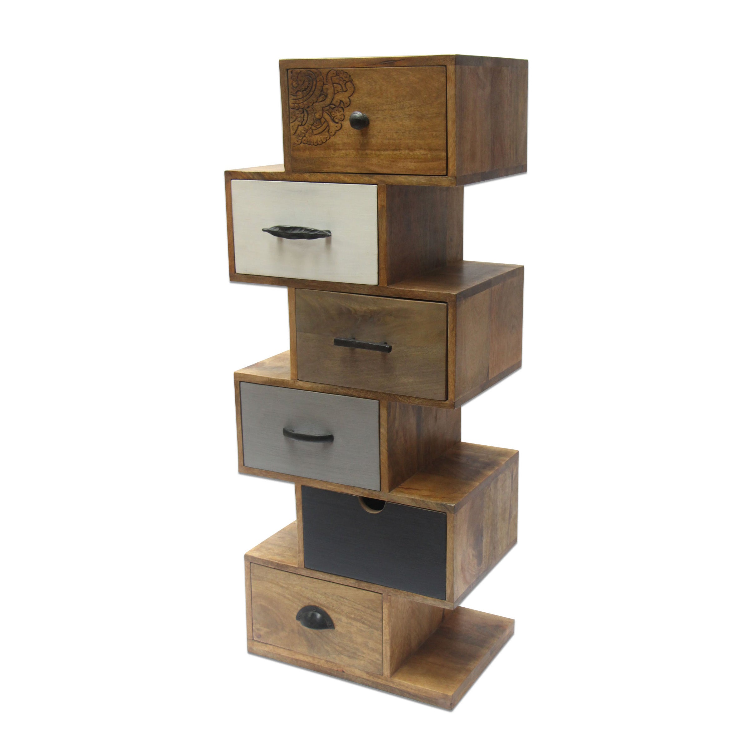 Colourful Jaipur Opus 6 Drawers Tall Side Cabinet