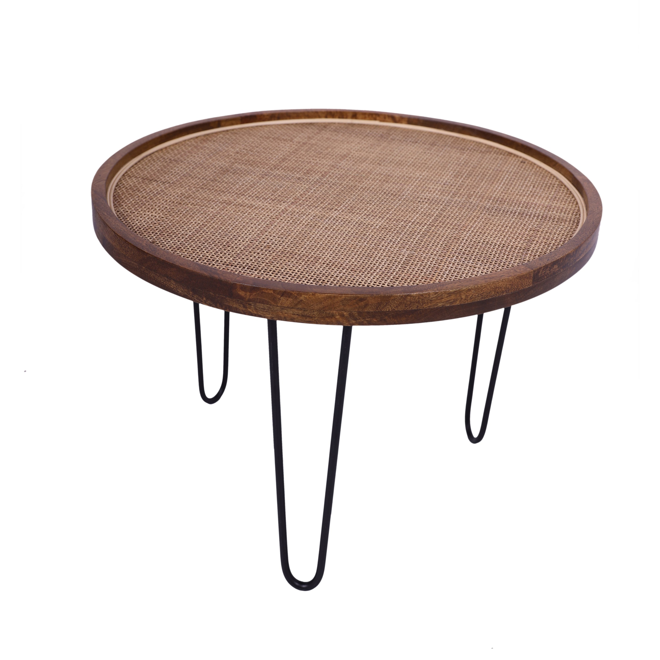 Round Wicker Nesting Tables, Set of 2