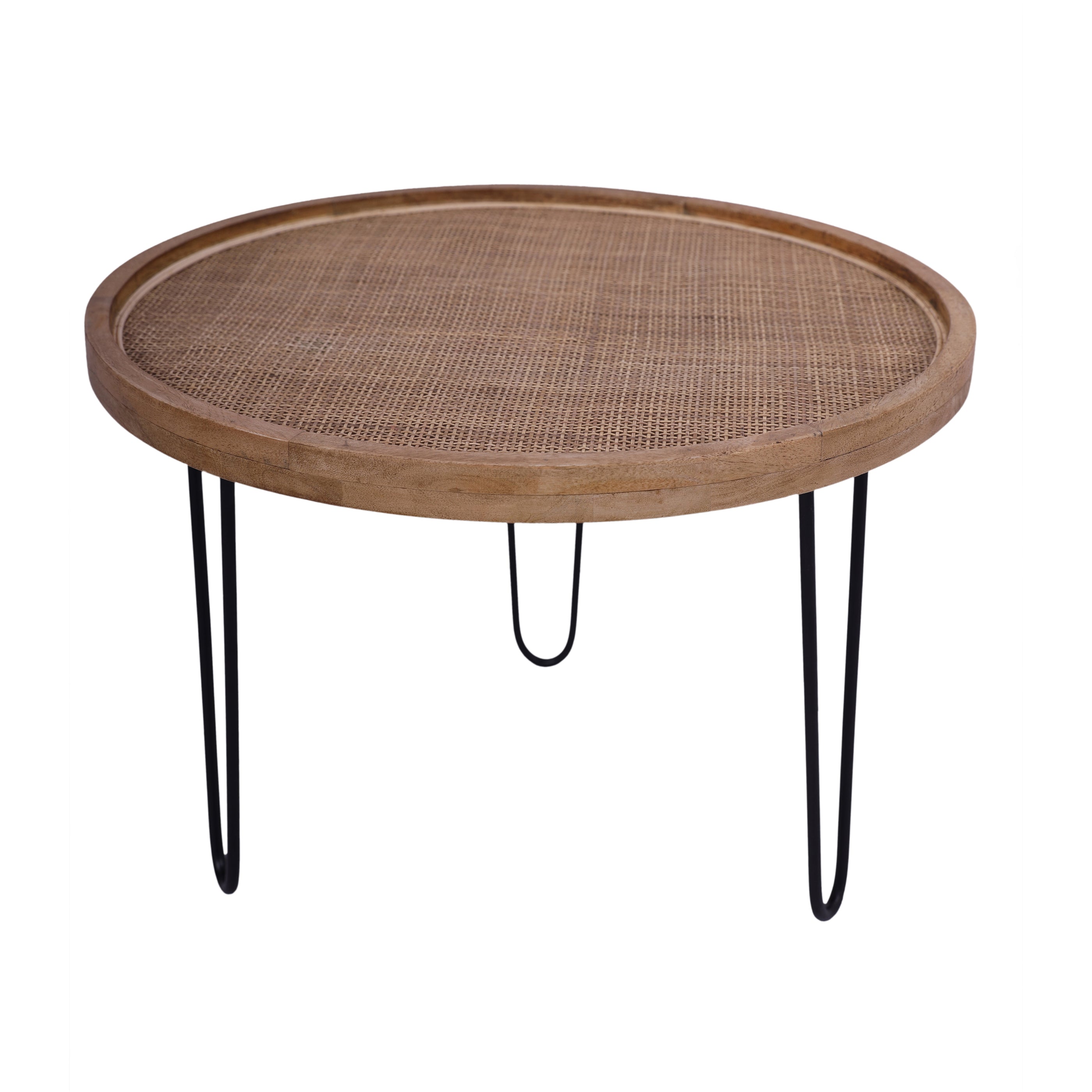 Round Wicker Nesting Tables, Set of 2 - Grizzled Finish