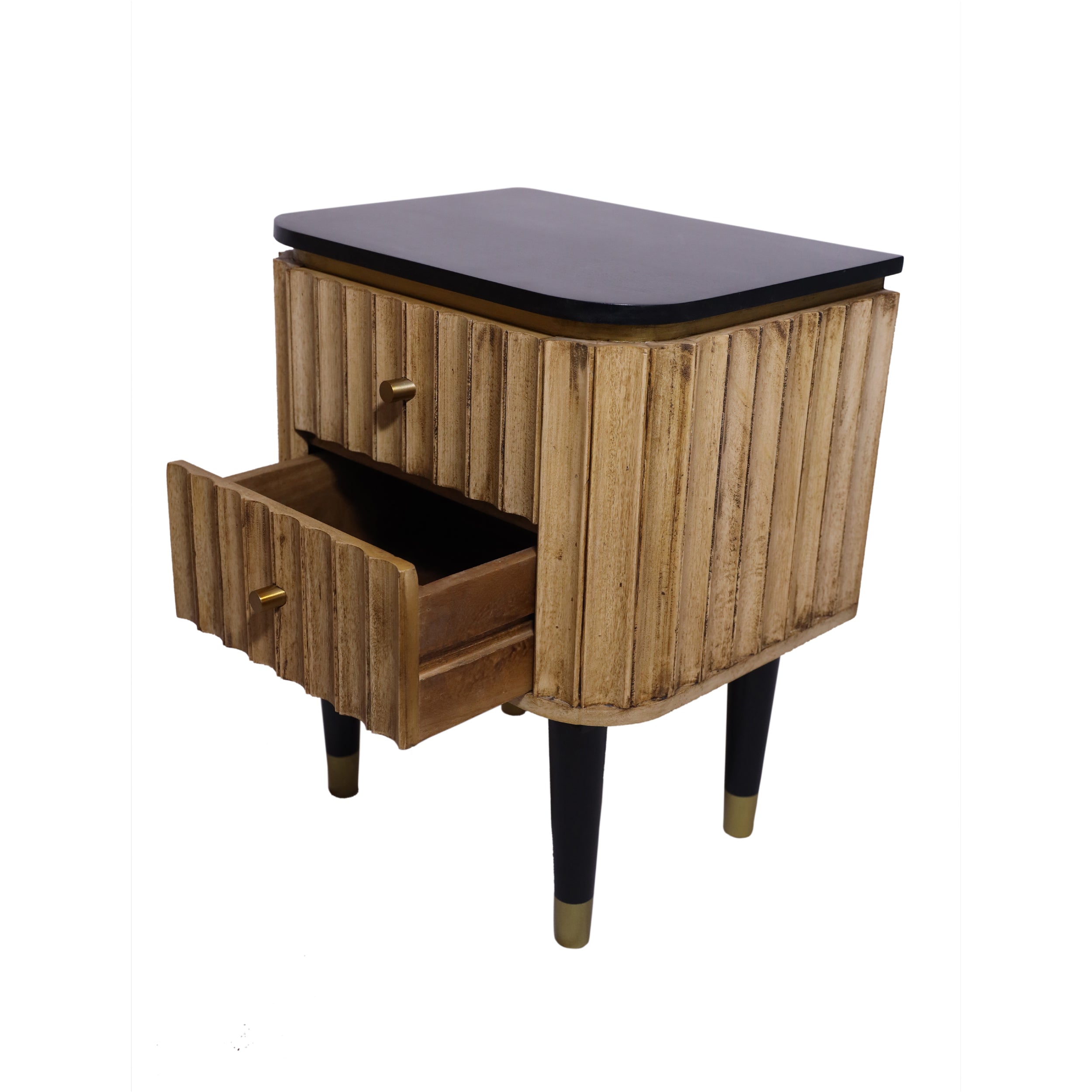 Harmara Curved Bedside Table 2 Drawer