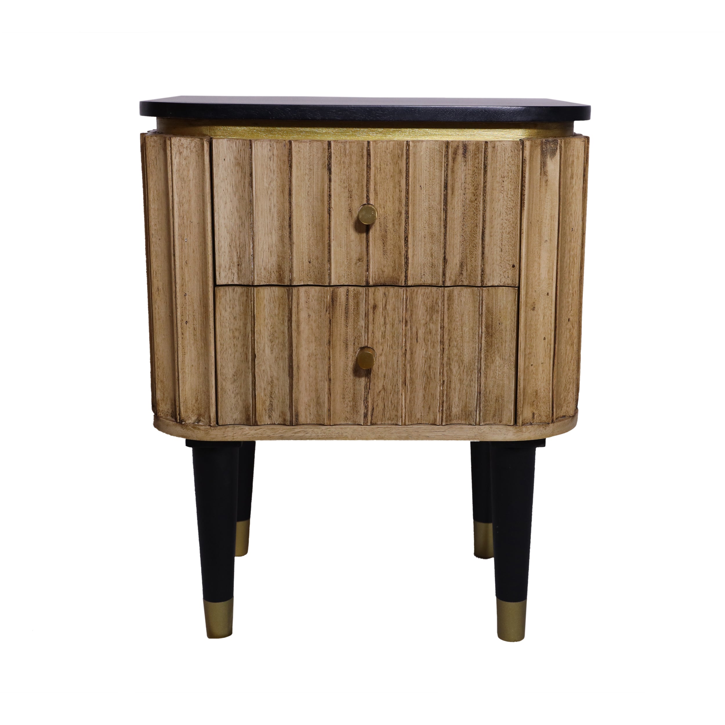 Harmara Curved Bedside Table 2 Drawer