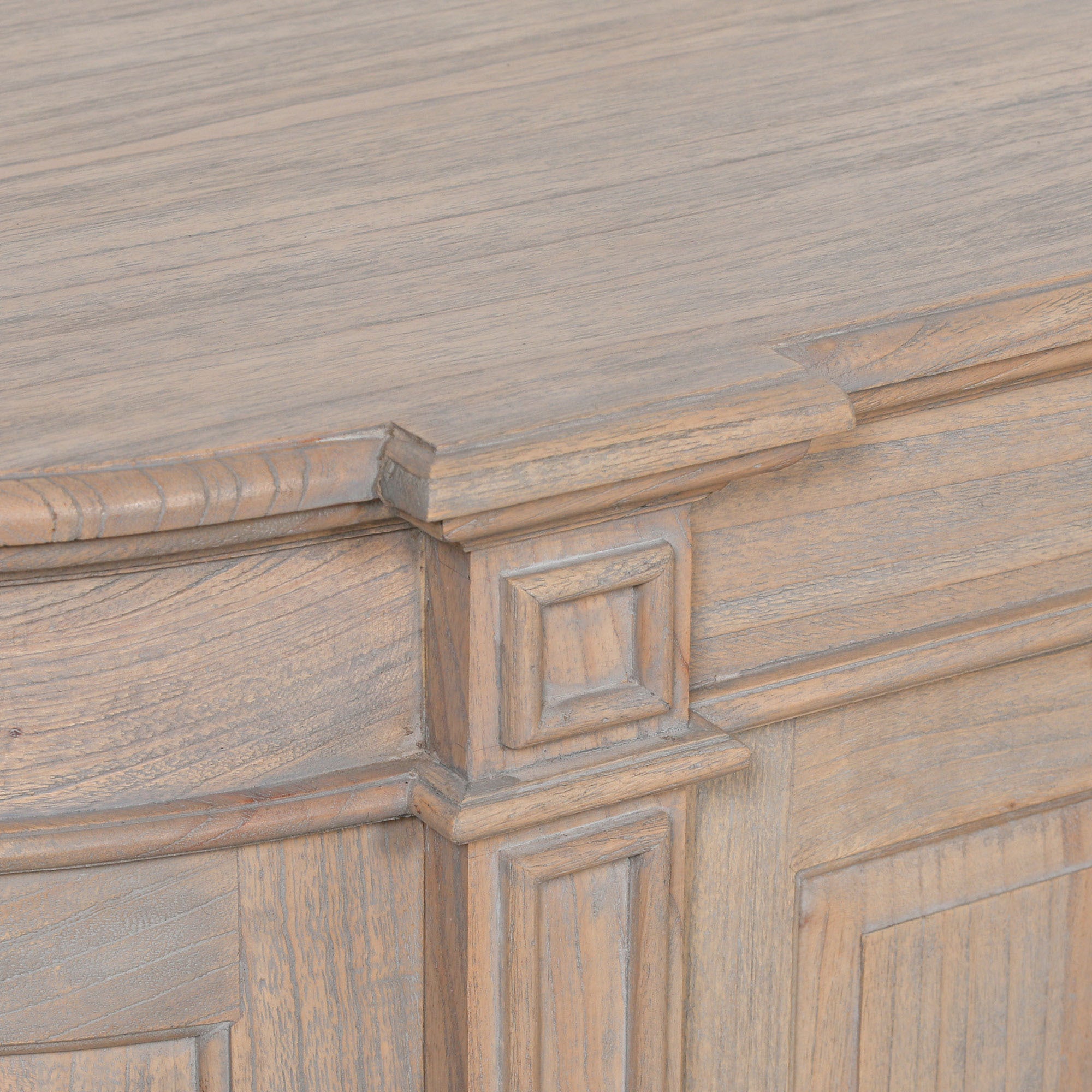 Camille French Style Large Sideboard Buffet Cabinet in White Cedar Wood – Rustic Aged Finish