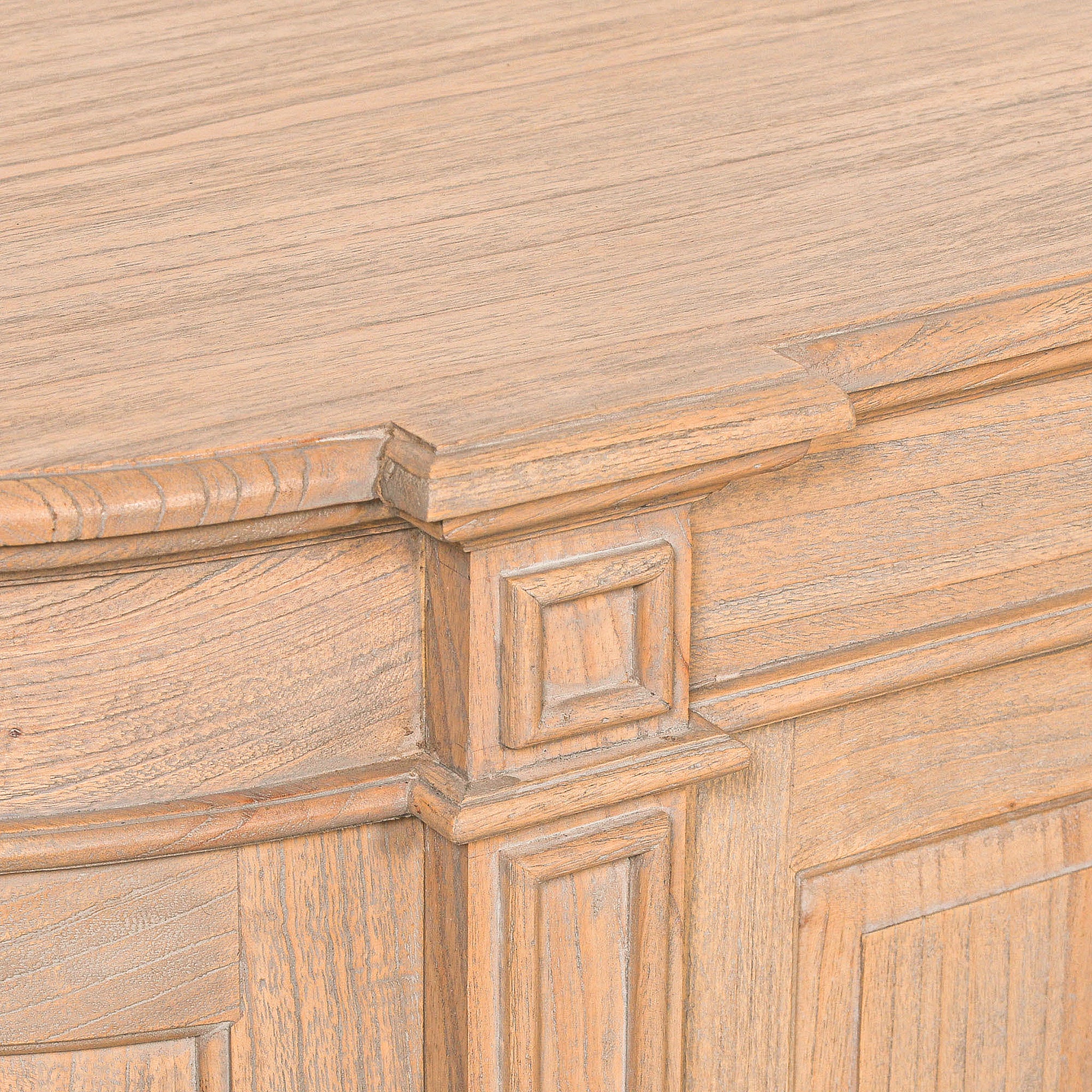 Camille French Style Large Sideboard Buffet Cabinet in White Cedar Wood – Rustic Aged Finish