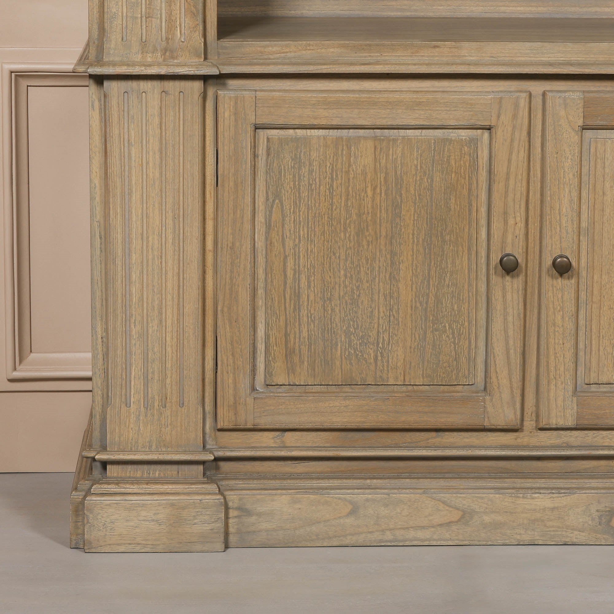 Théodore Large Rustic Open Bookcase – Hand-Carved White Cedar Wood