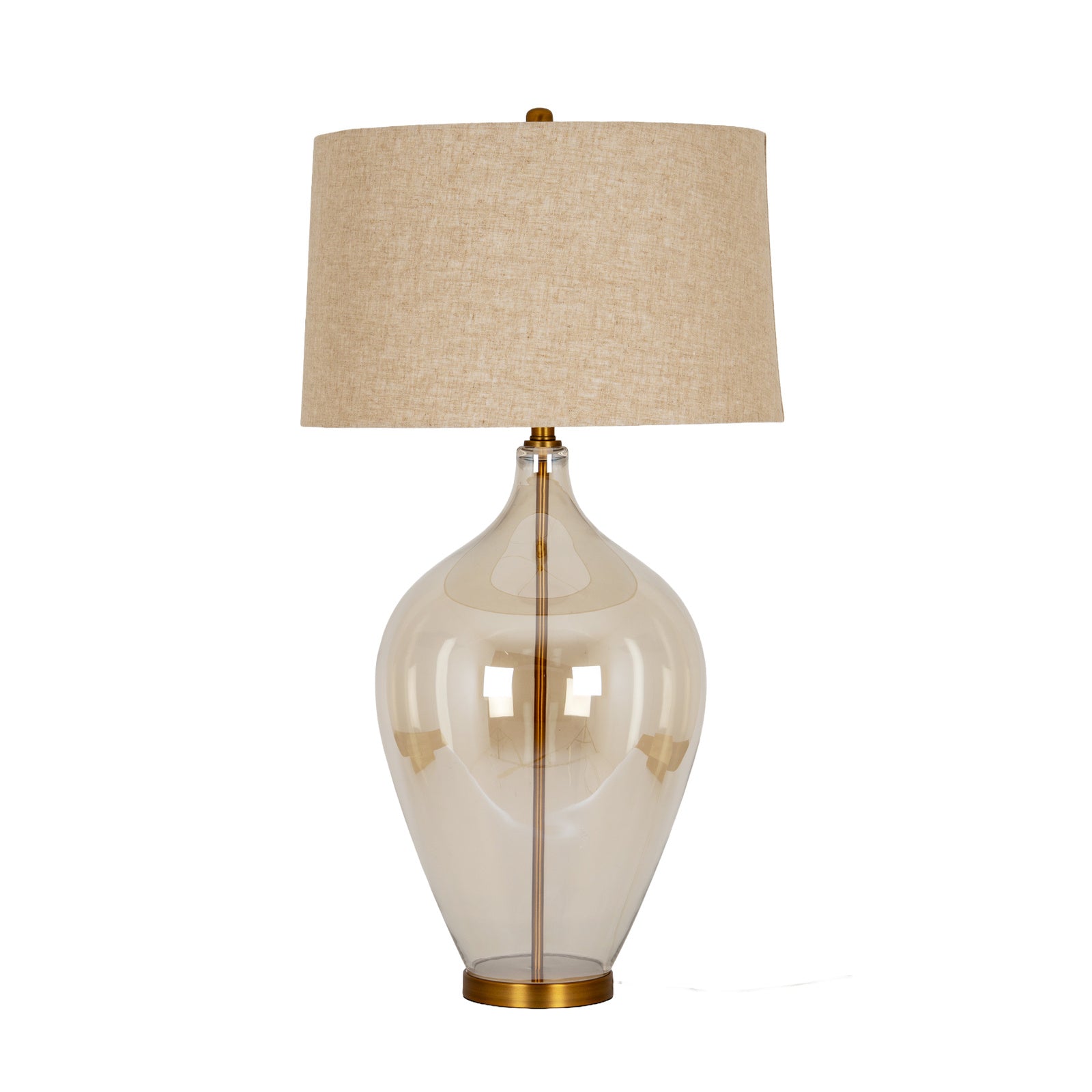 Amélie 92cm opaline glass table lamp with linen shade shown on a clean white background.