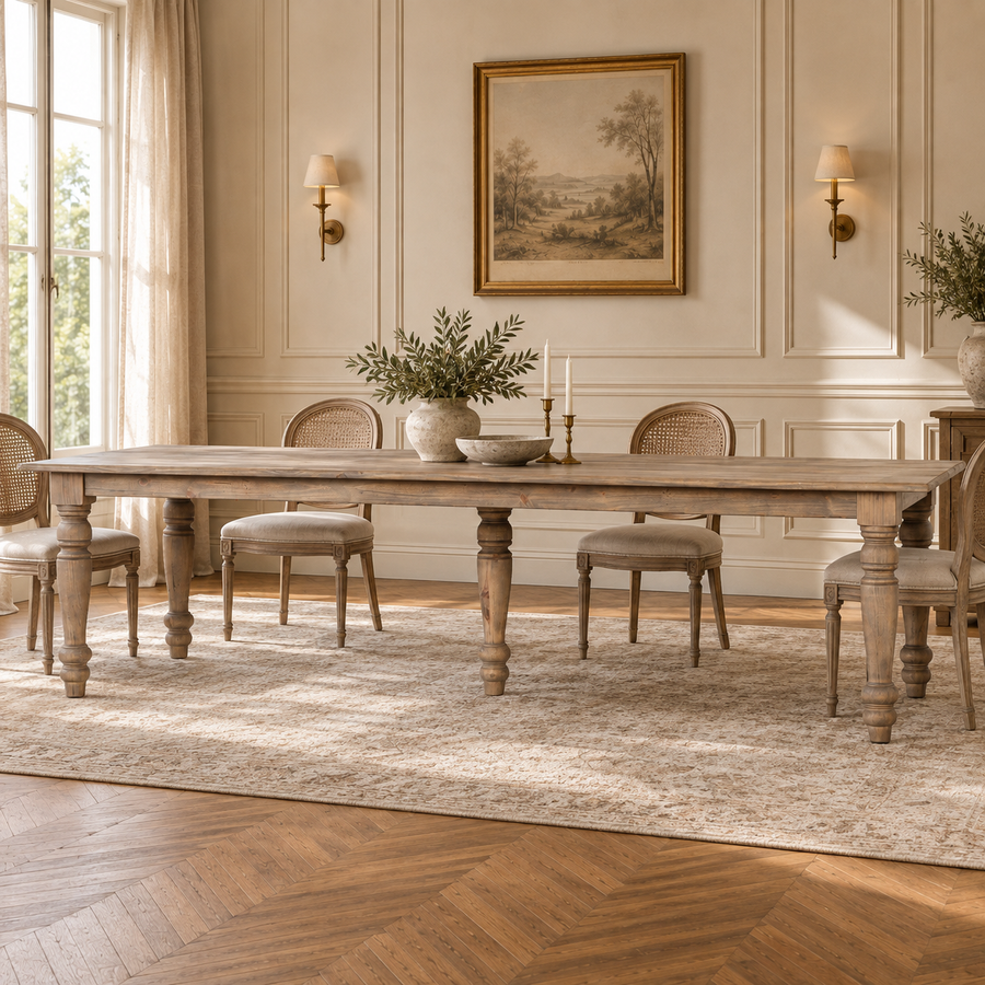 Aveline Extra Large 300cm Rustic Pine Wood Dining Table