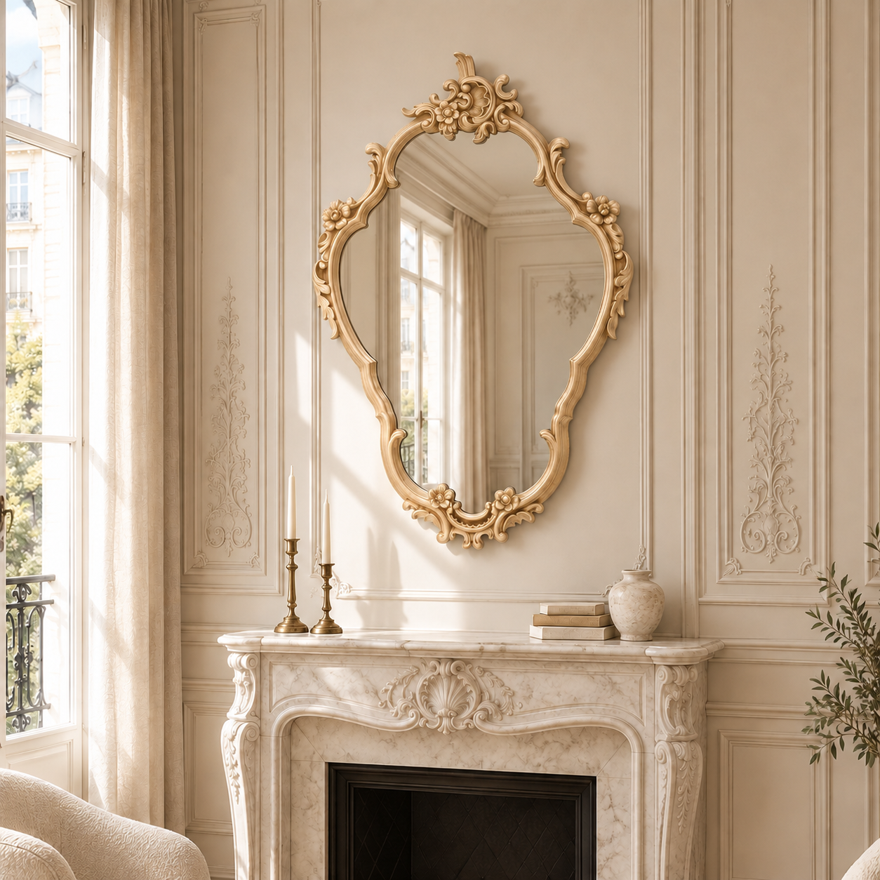 Valère Baroque Wall Mirror – Gold Gilded Frame