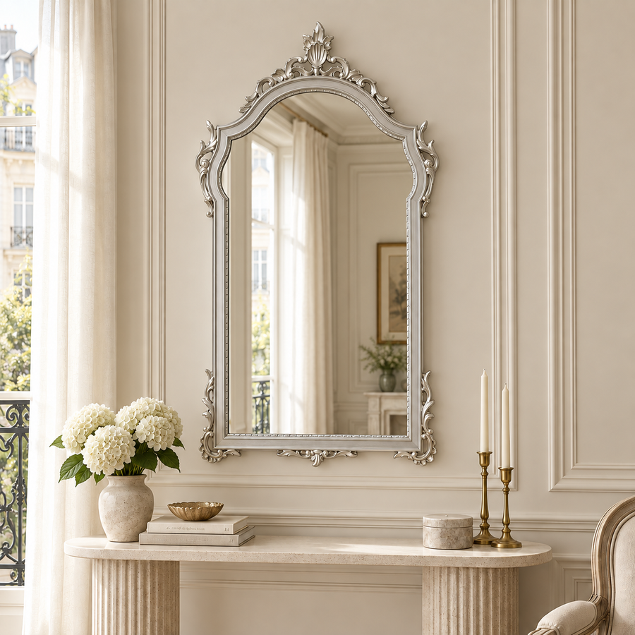 Aurelia Wall Mirror – Silver Frame Finish