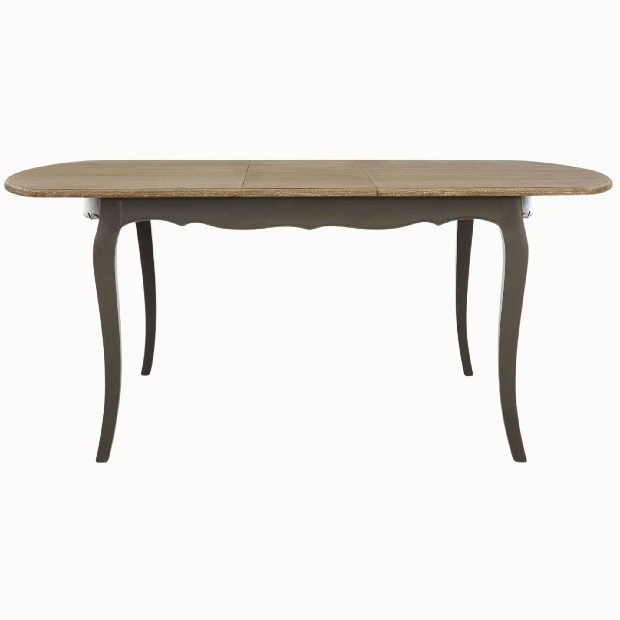 Camille 200cm grey wash extending dining table shown closed on a plain white background.