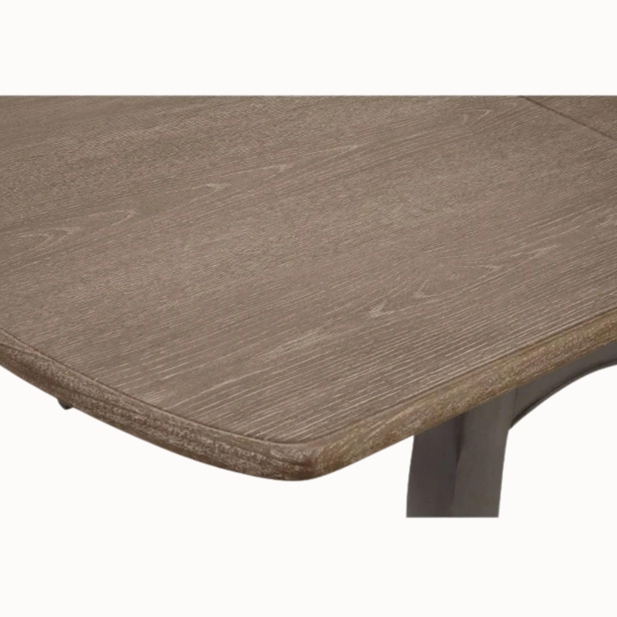 Camille extending dining table opened to show centre leaf mechanism on a plain white background.