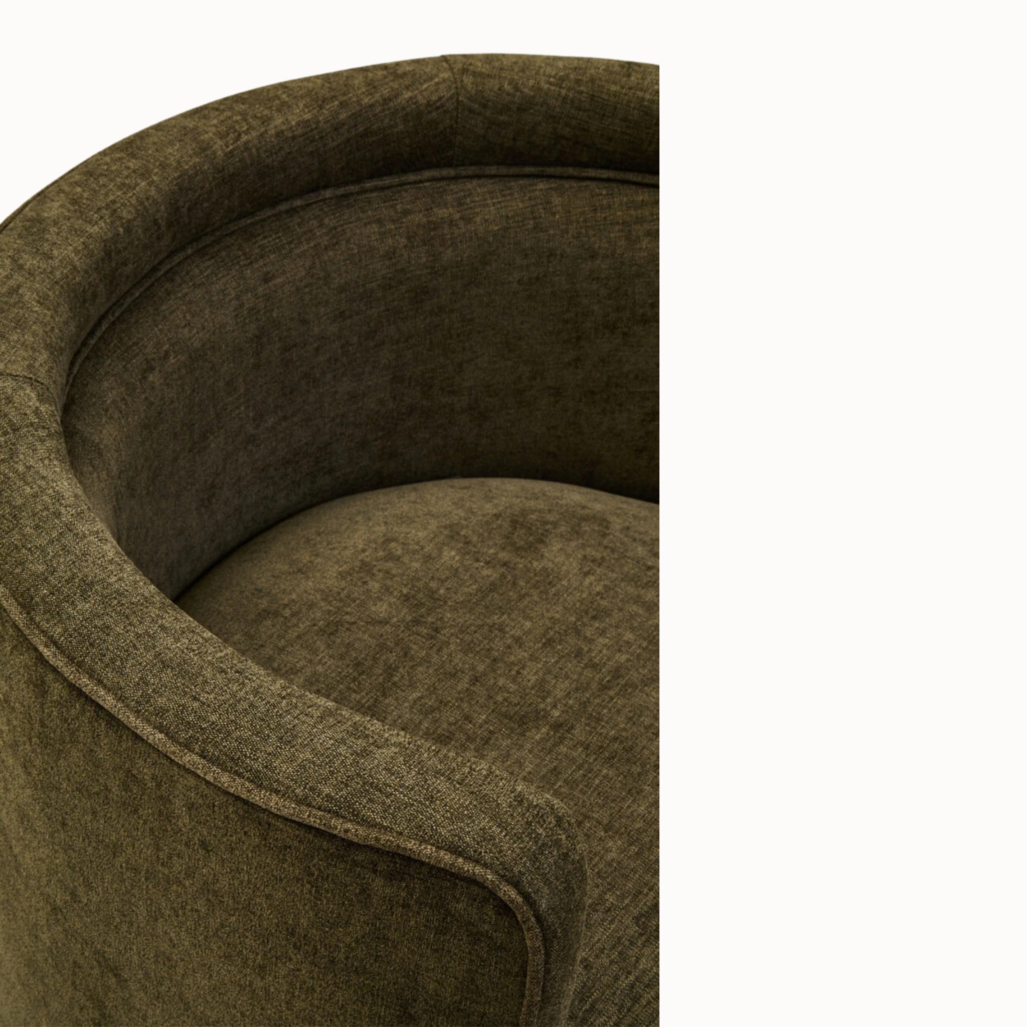 Apolline 84cm Forest Green Chenille Effect Curved Armchair with Piped Detail
