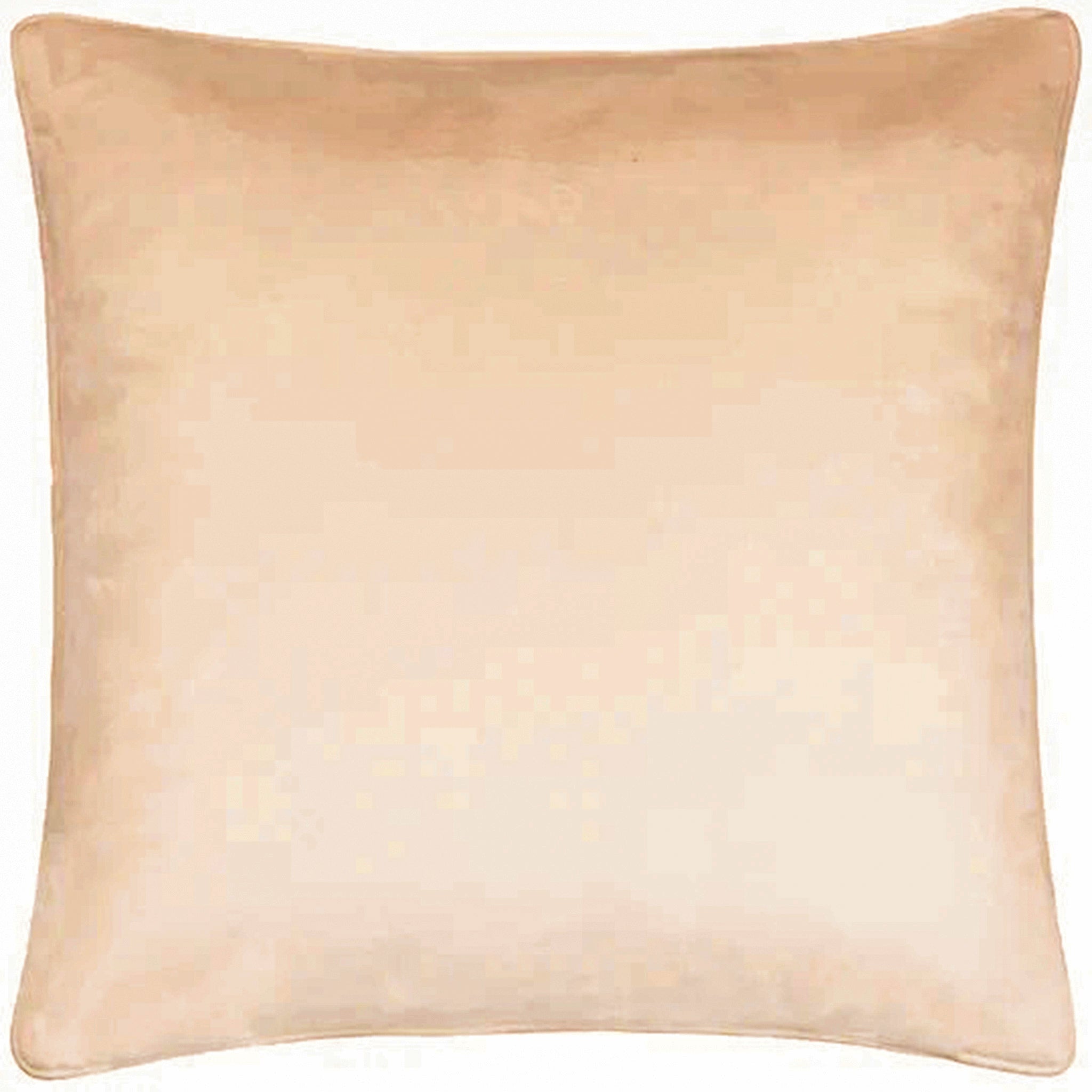 Back view of the Maëva Cut Velvet Striped Cushion in Oyster Cream featuring a soft plain velvet reverse in a warm oyster cream finish, perfect for elegant sofas, armchairs and bedroom styling.