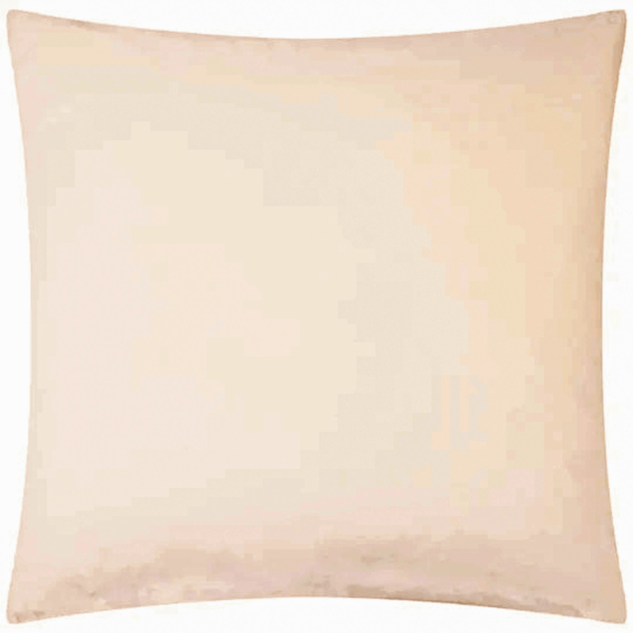 Reverse view of the Maëva Geometric Cut Velvet Cushion in Ivory, showing the smooth plain ivory fabric back and softly structured square cushion shape.