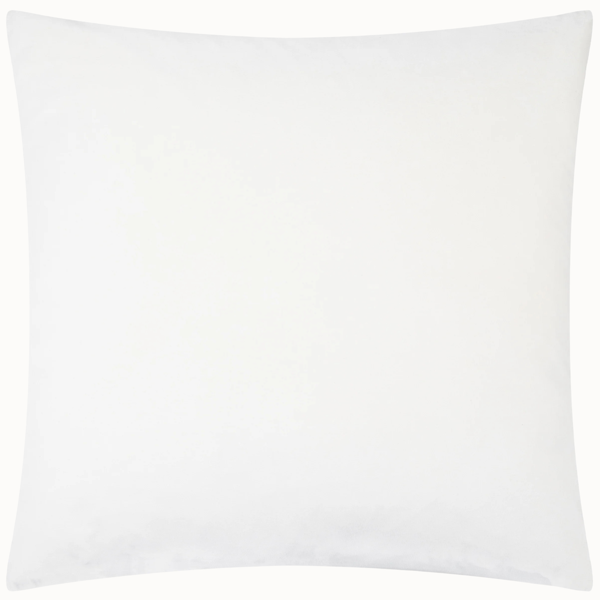 Reverse of Maëva ivory velvet cushion with plain smooth fabric finish on a white background.