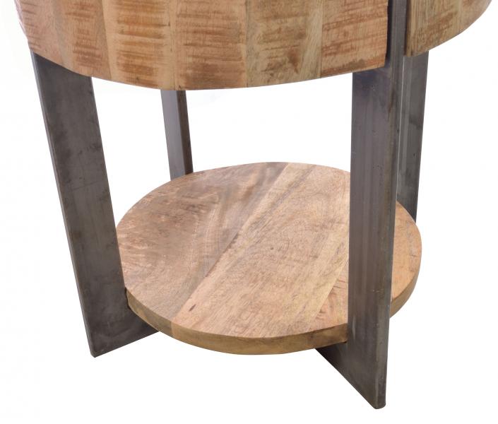 Old Empire Round Lamp Table With Metal Detail