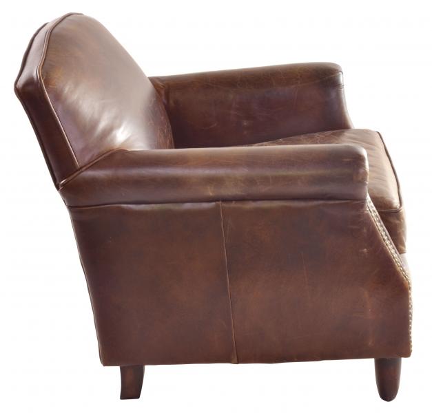 Vintage Studded Front Leather Armchair