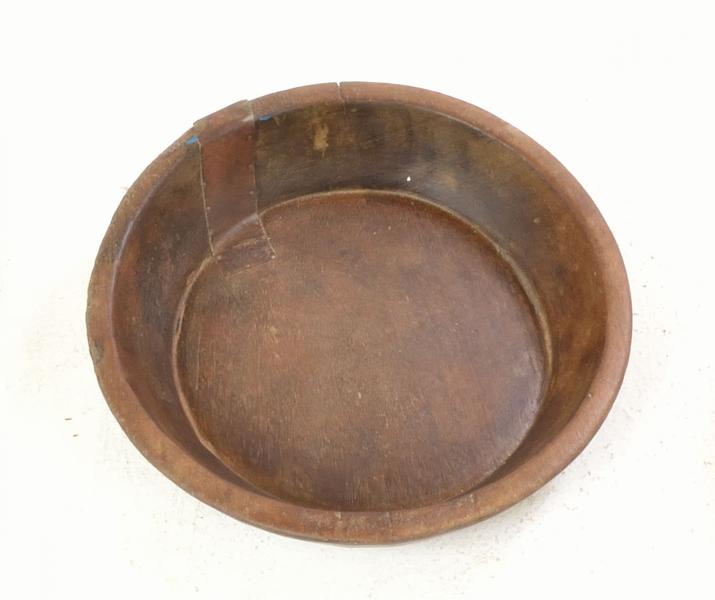 Antique Round Wooden Bowl