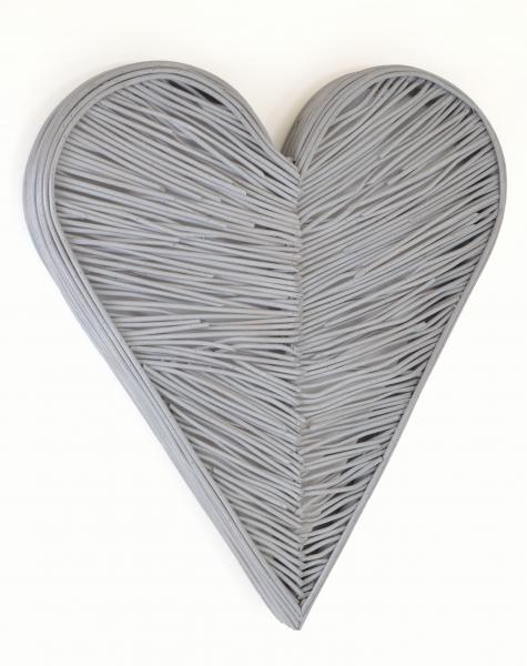 Rattan Heart Large Grey