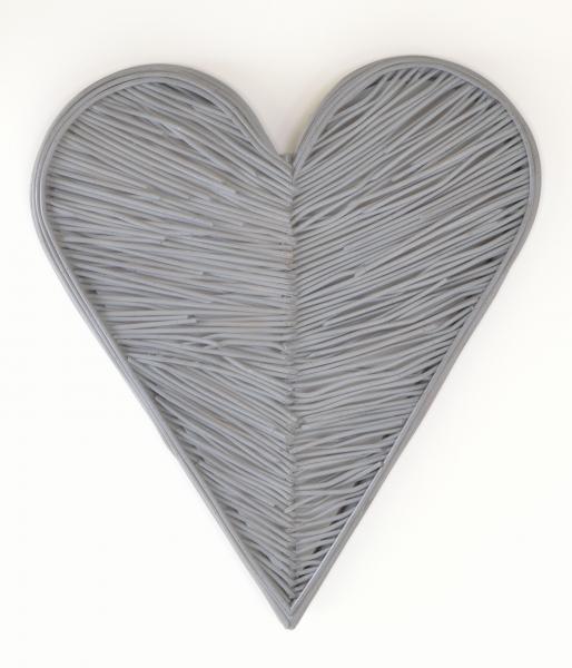 Rattan Heart Large Grey